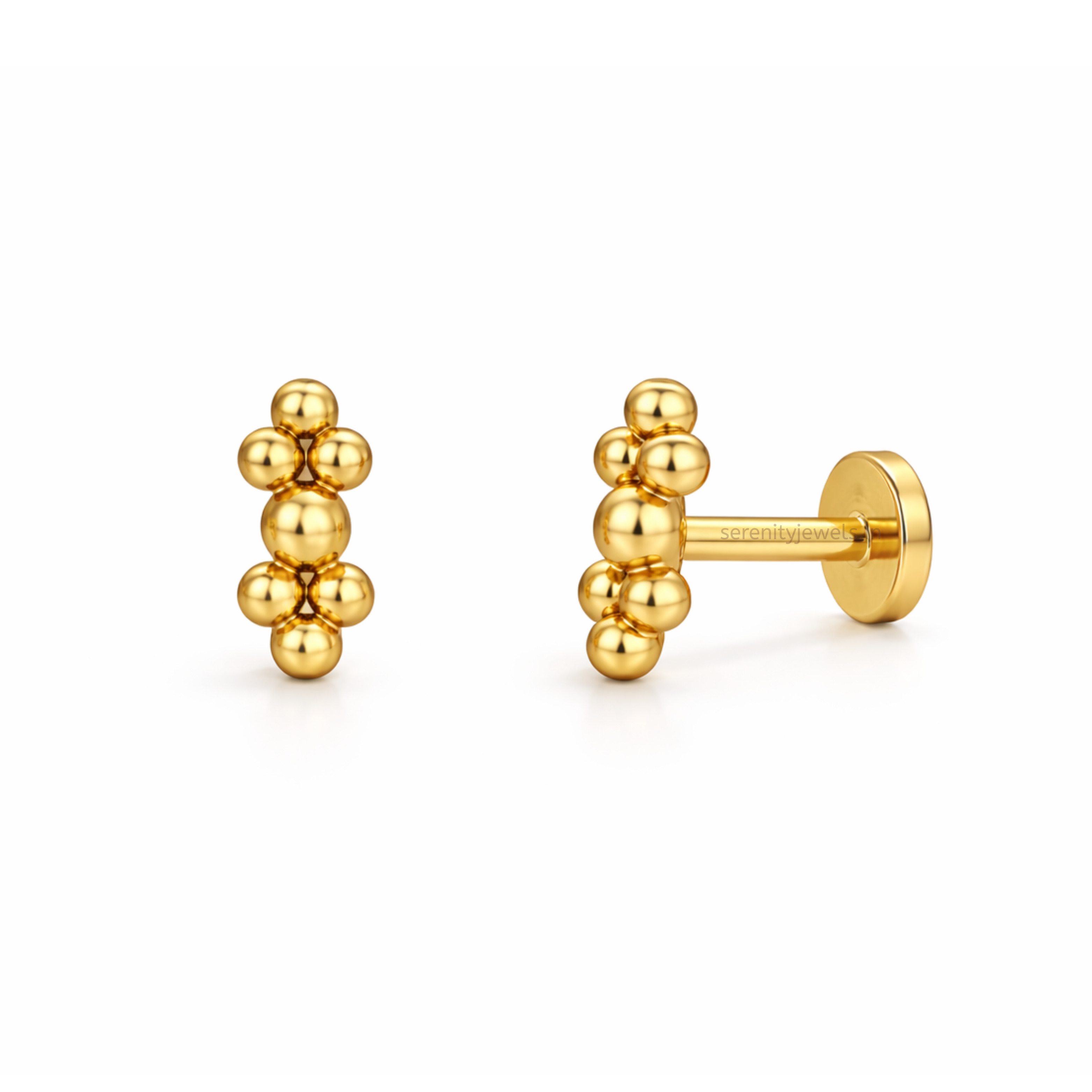 Dots Stack Flat Studs - PAIR