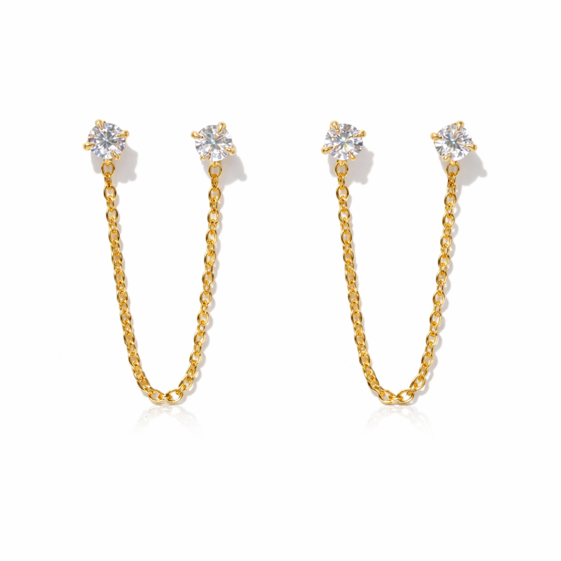 Double Chain Earrings - Pair