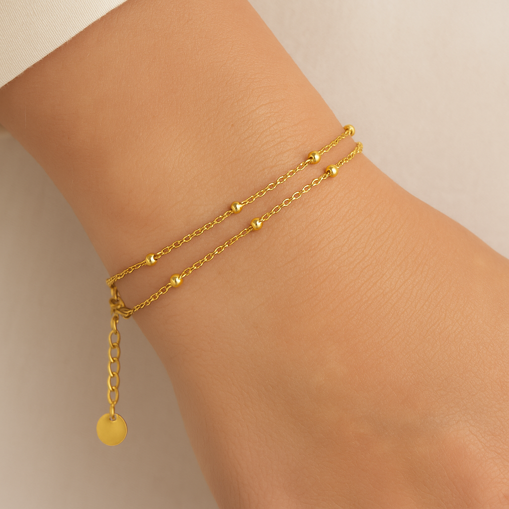 Double Chain Beaded Bracelet