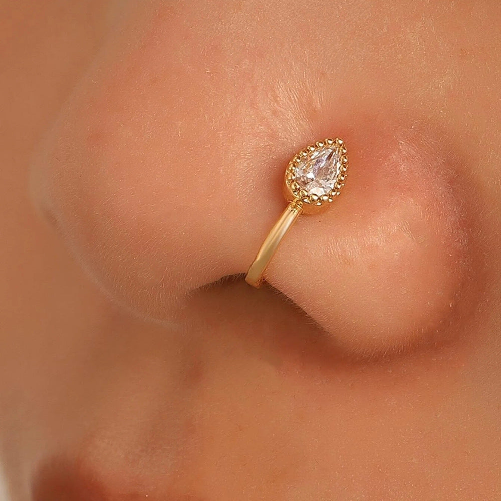 Silver 925 Pear Nose Pin