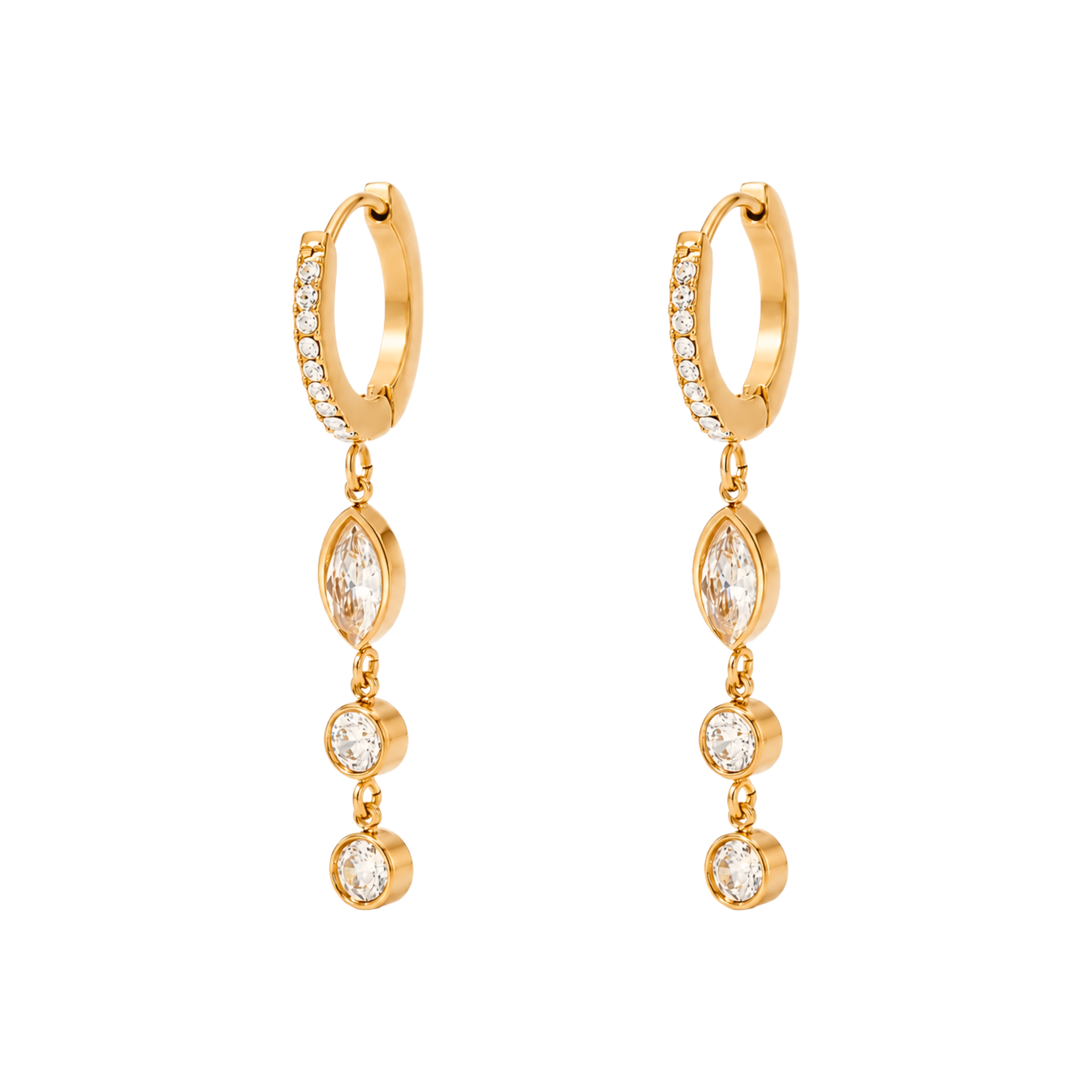 Eleanor Dangling Hoops - PAIR