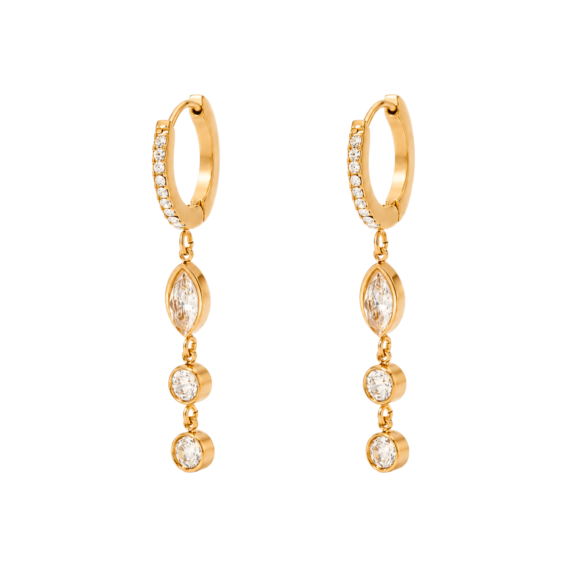 Eleanor Dangling Hoops - PAIR