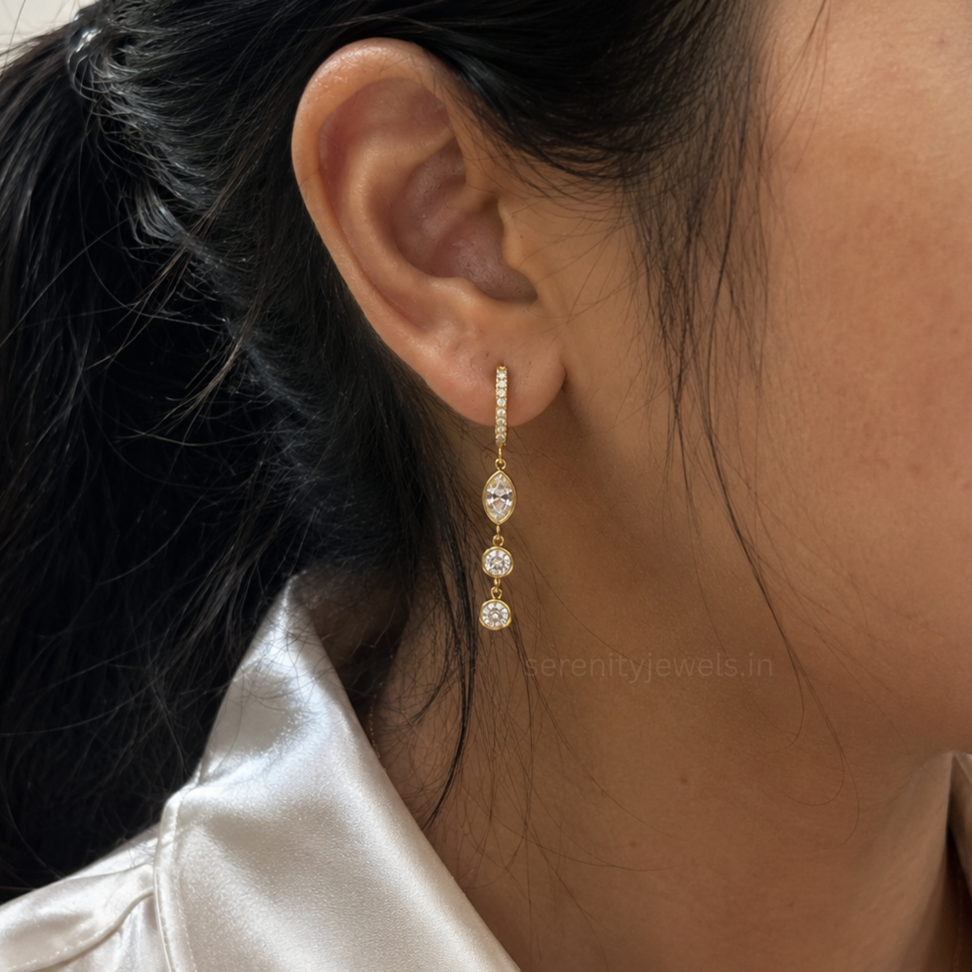 Eleanor Dangling Hoops - PAIR