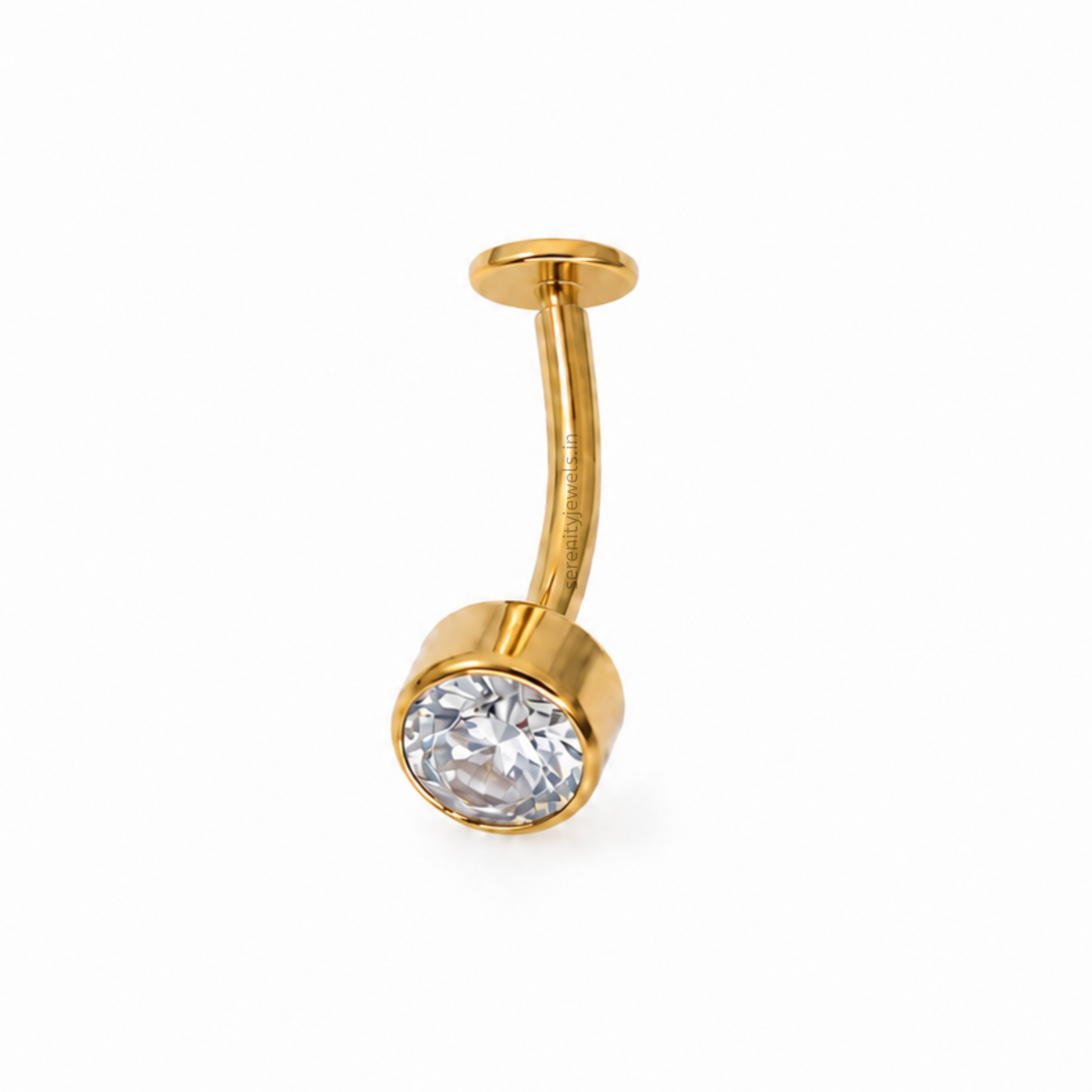 Bezel Titanium Floating Belly Stud - SINGLE