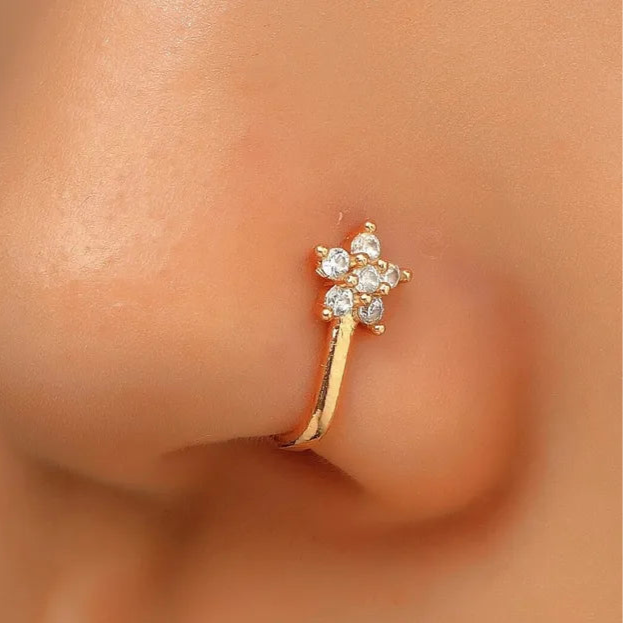 Silver 925 Flower Nose Pin