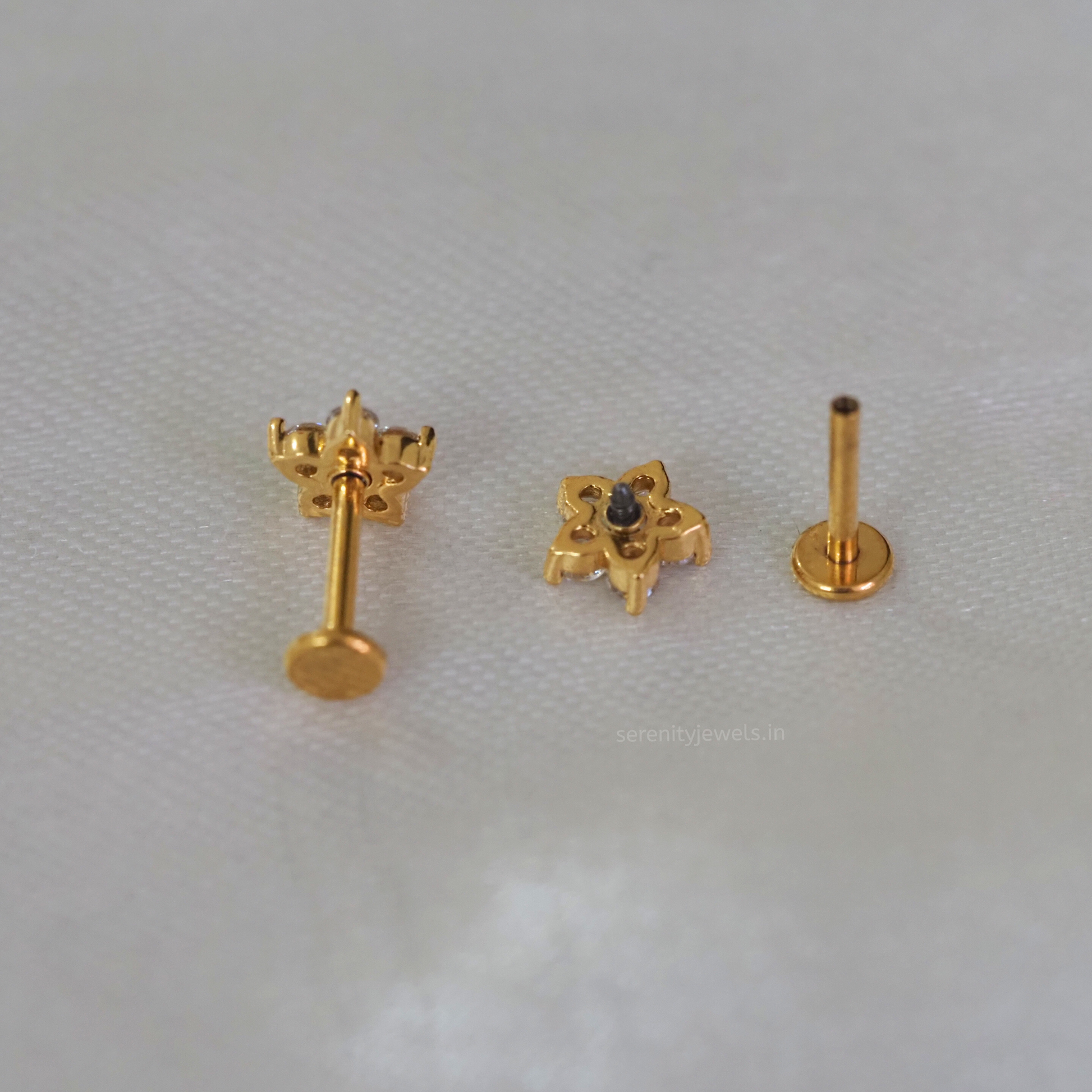 Neuve Flower Flat Studs - PAIR