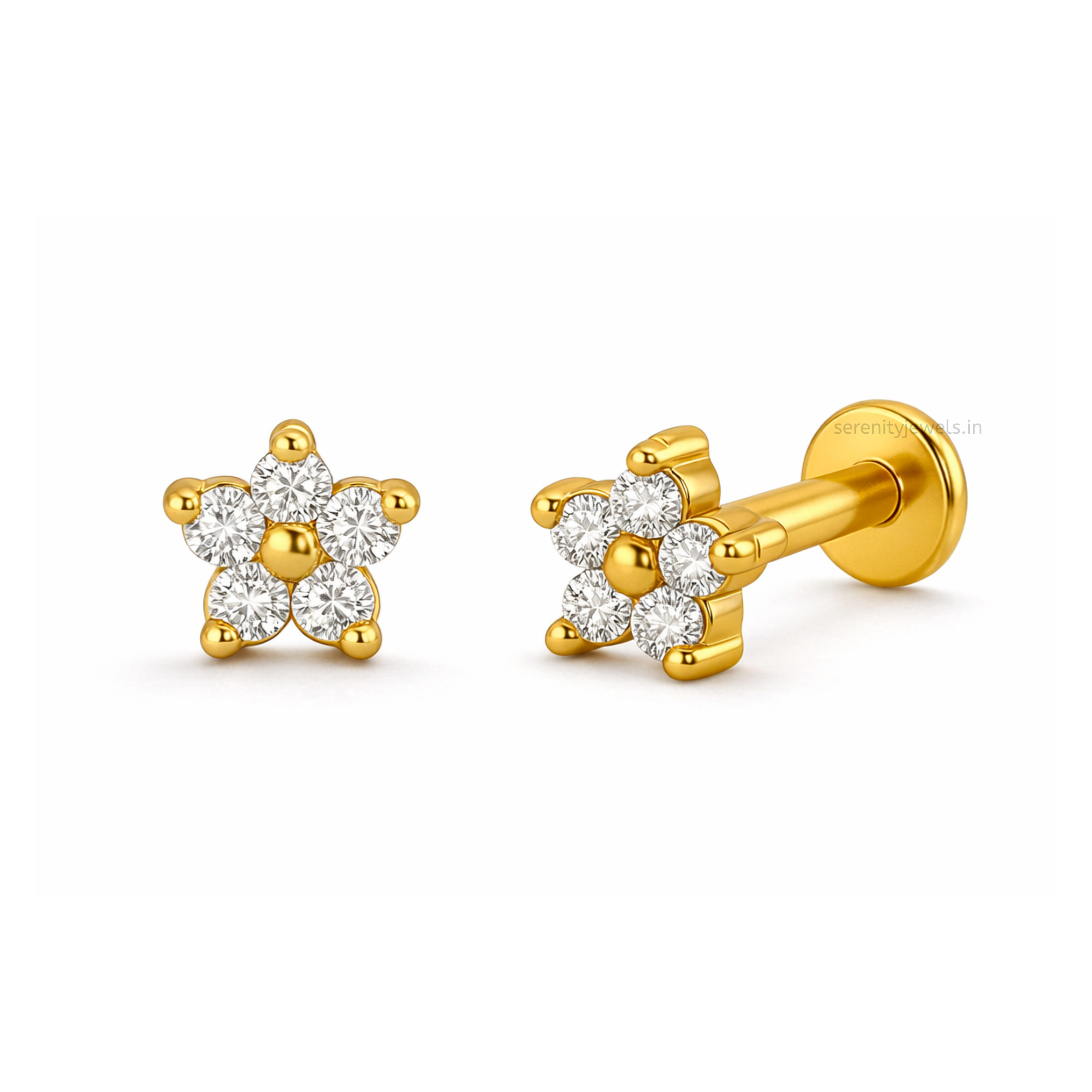 Mini Flora Flat Studs - PAIR