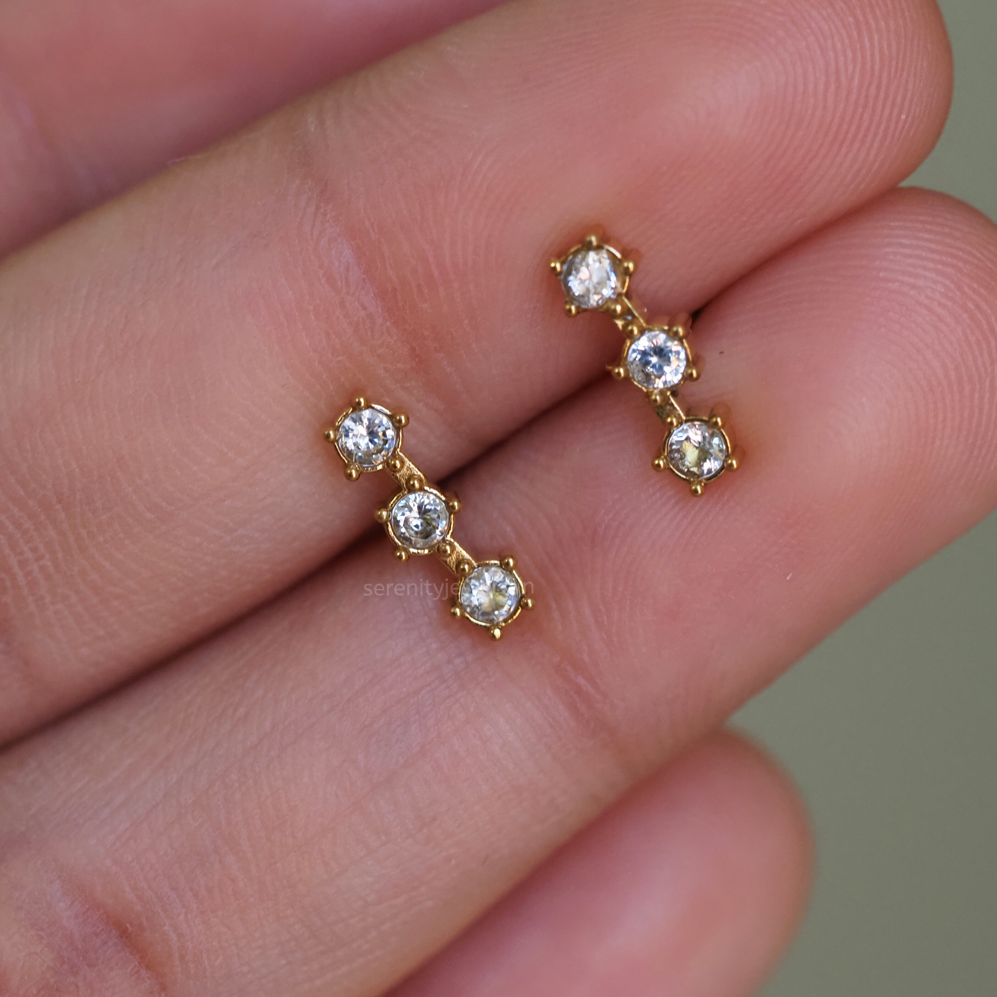 Tri Line Ball Studs - PAIR