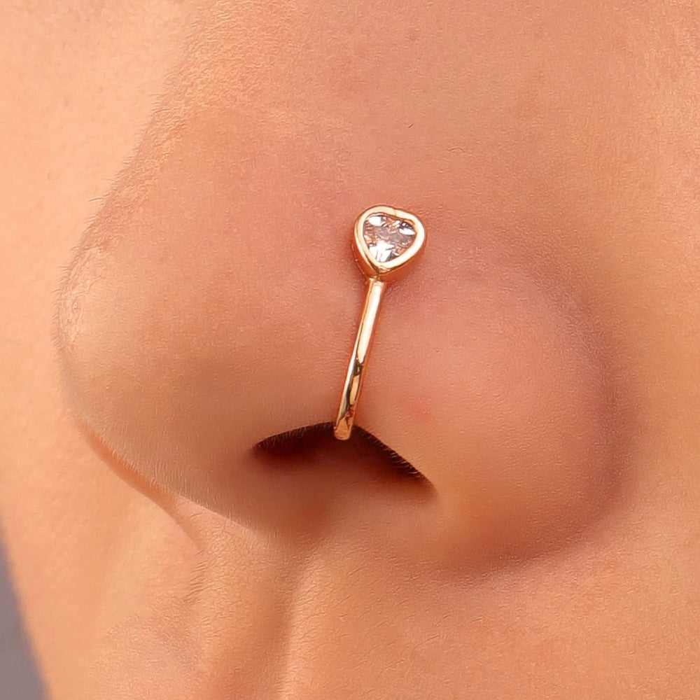 Silver 925 Love Nose Pin
