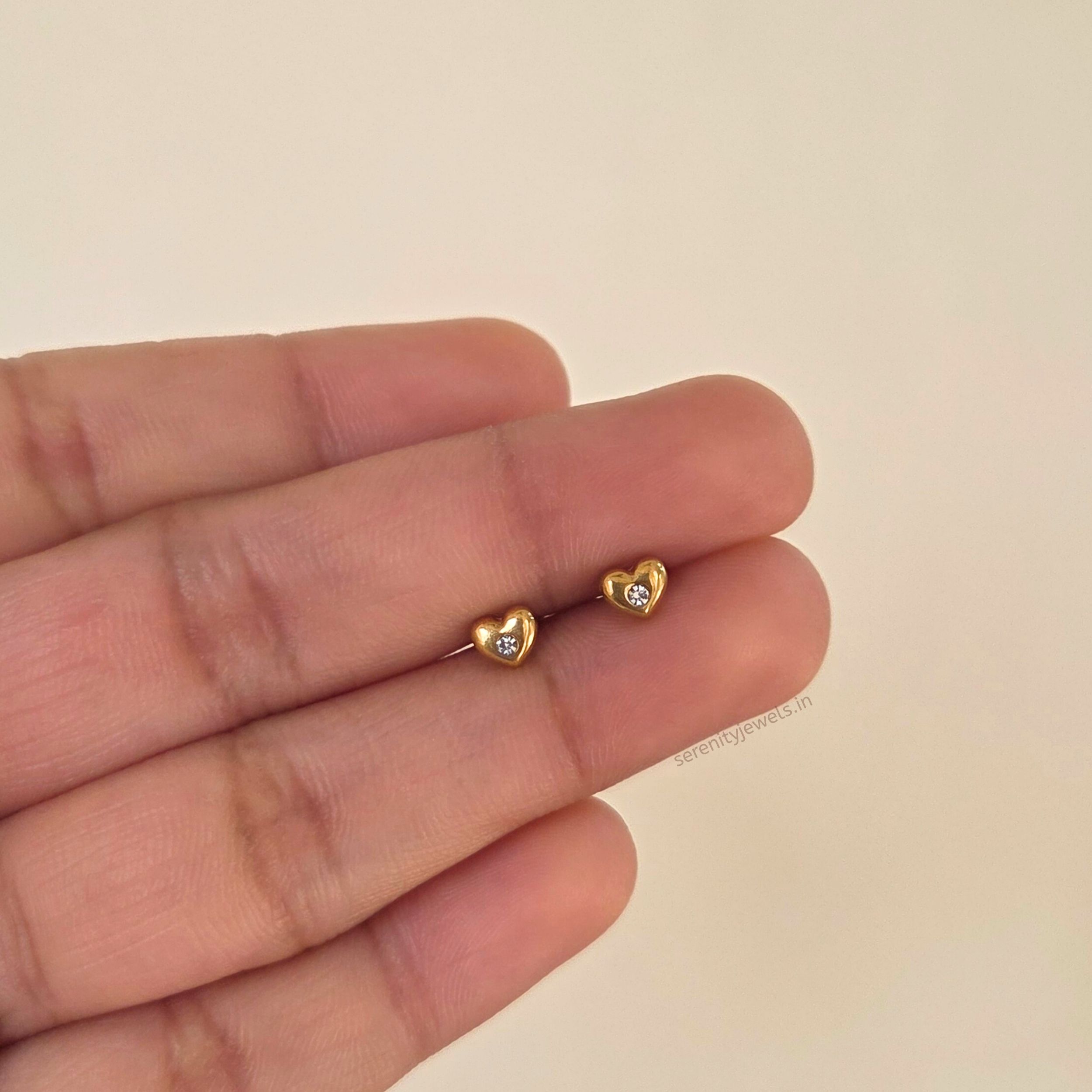 Plush Heart Flat Studs - PAIR