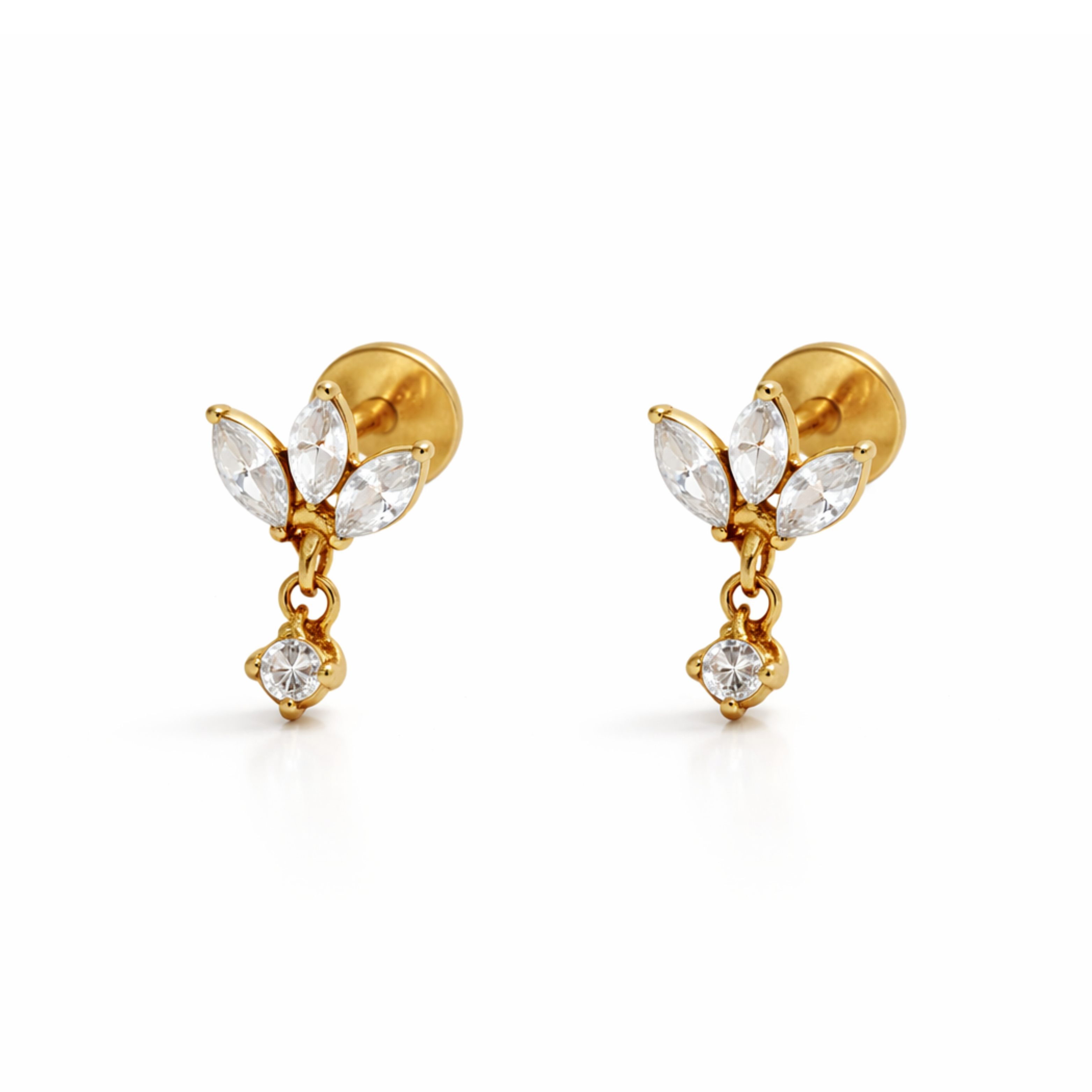 Ira Petal Flat Studs - PAIR