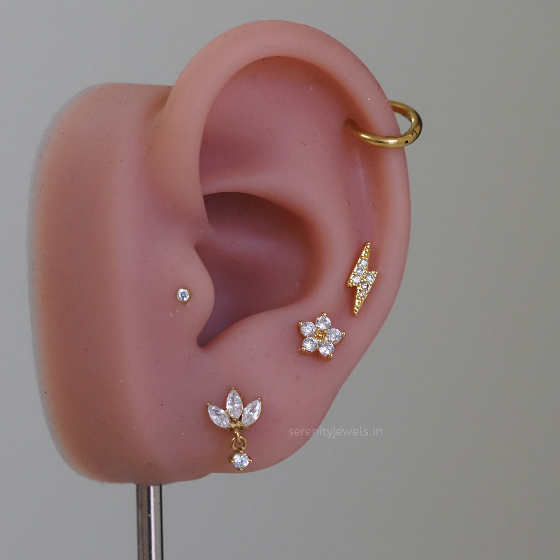 Neuve Flower Flat Studs - PAIR