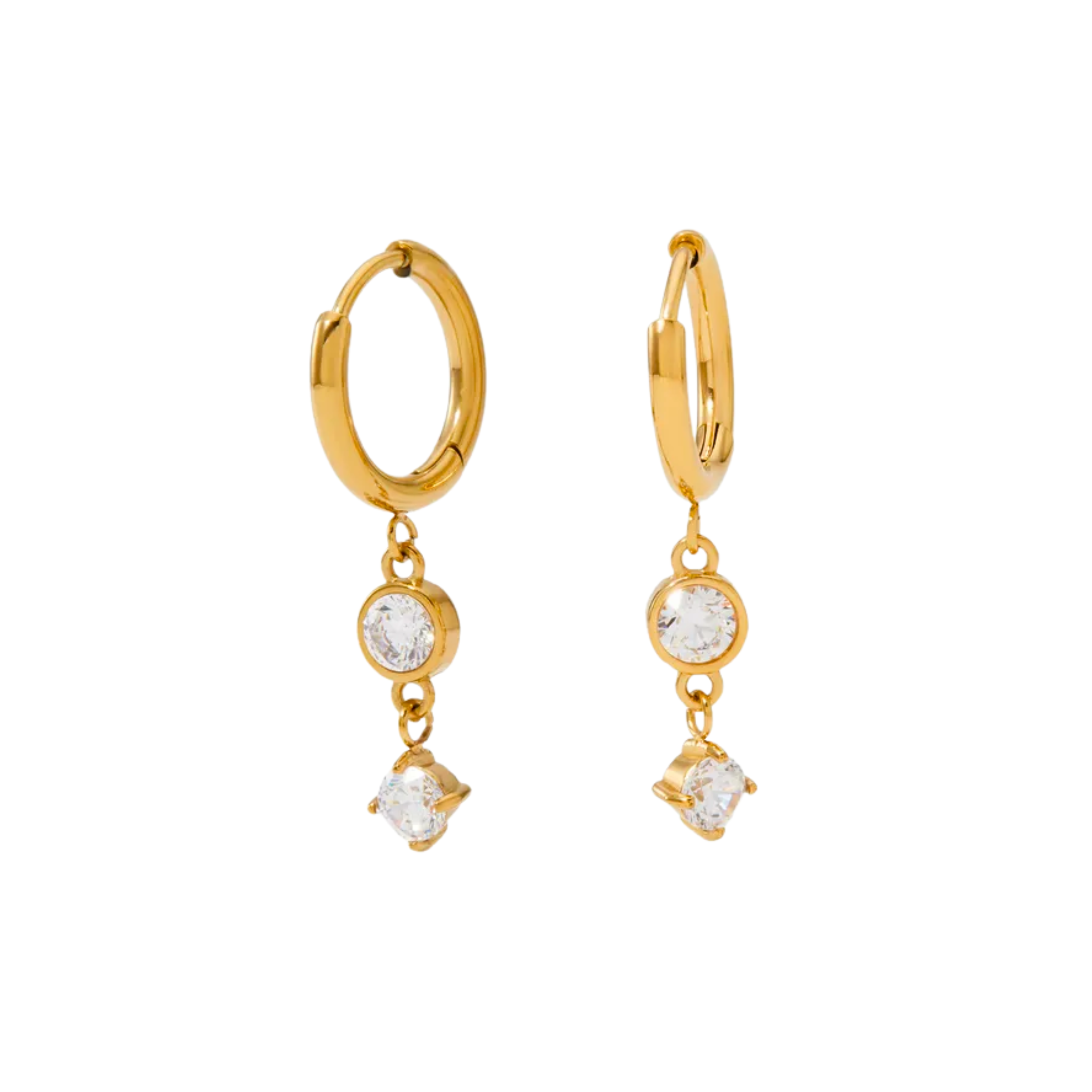 Jane Dangling Hoops - Pair