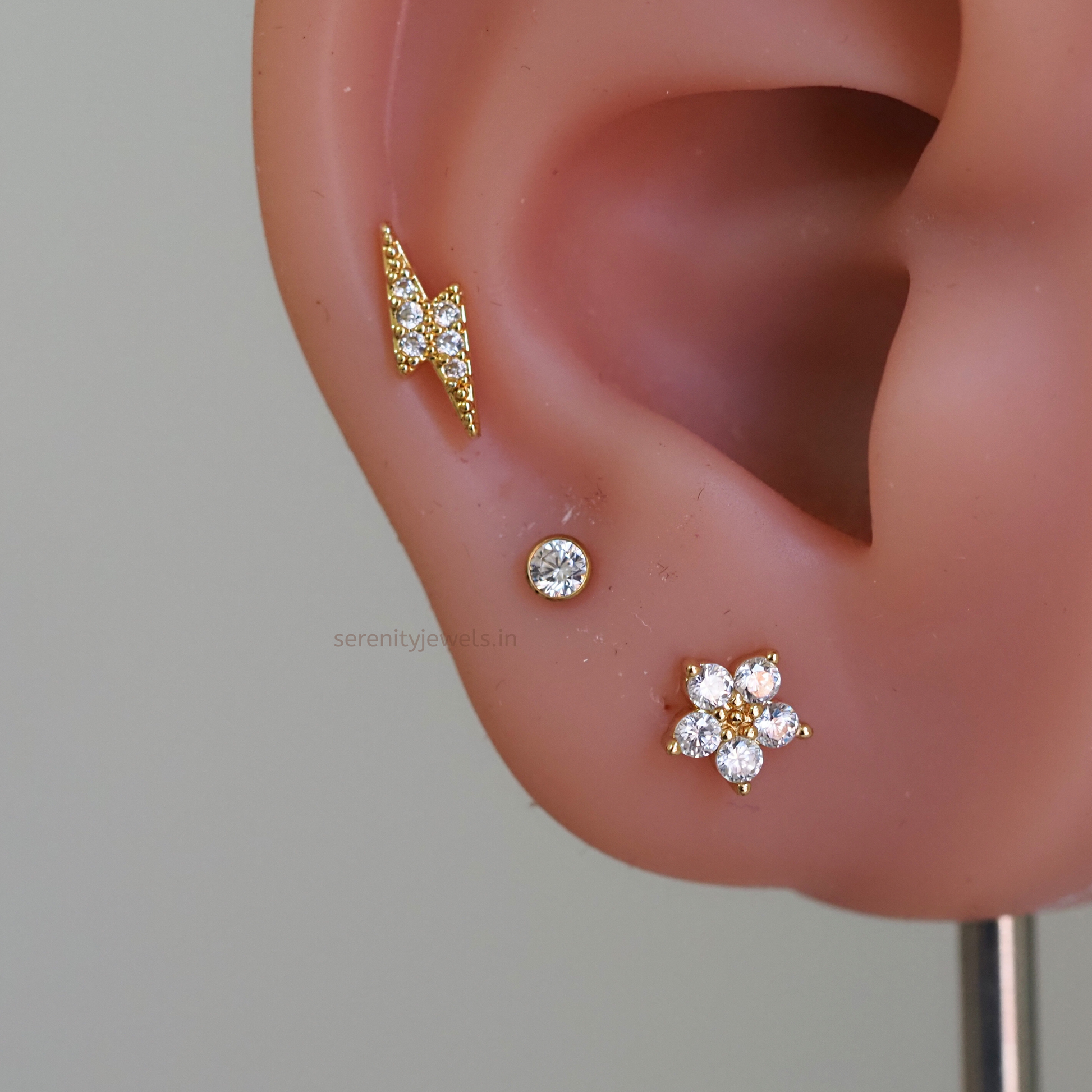 Lightning Bolt Flat Studs - PAIR