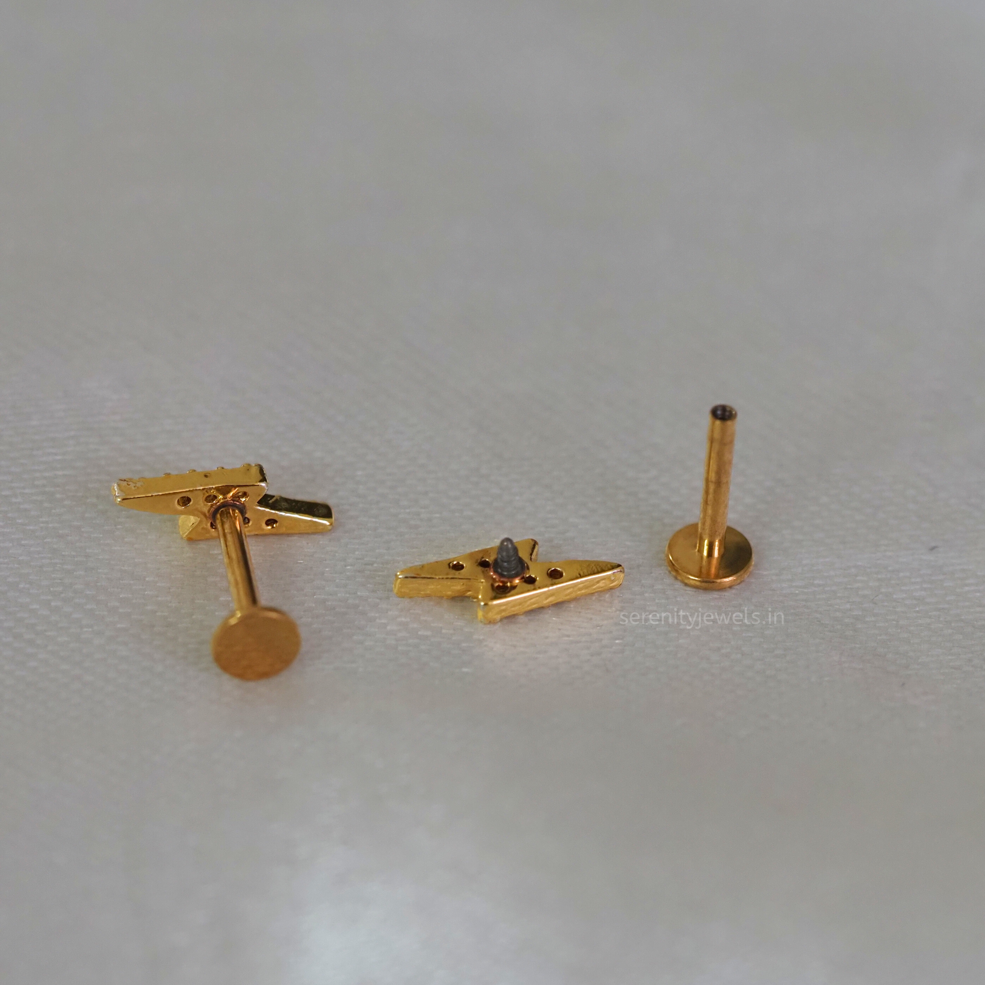 Lightning Bolt Flat Studs - PAIR