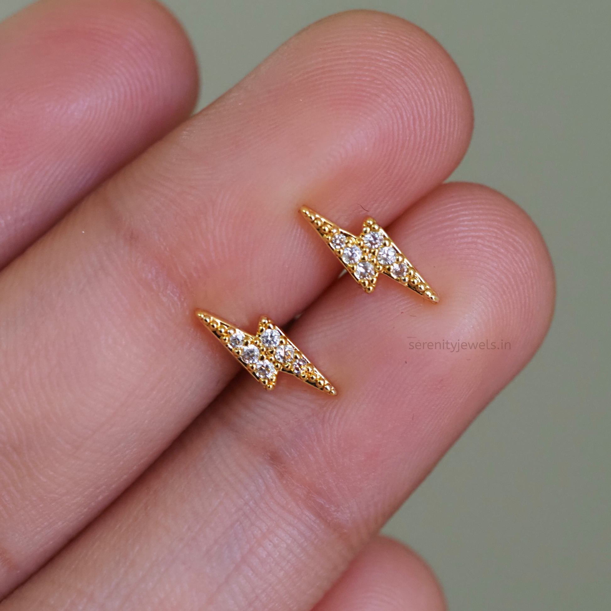 Lightning Bolt Flat Studs - PAIR