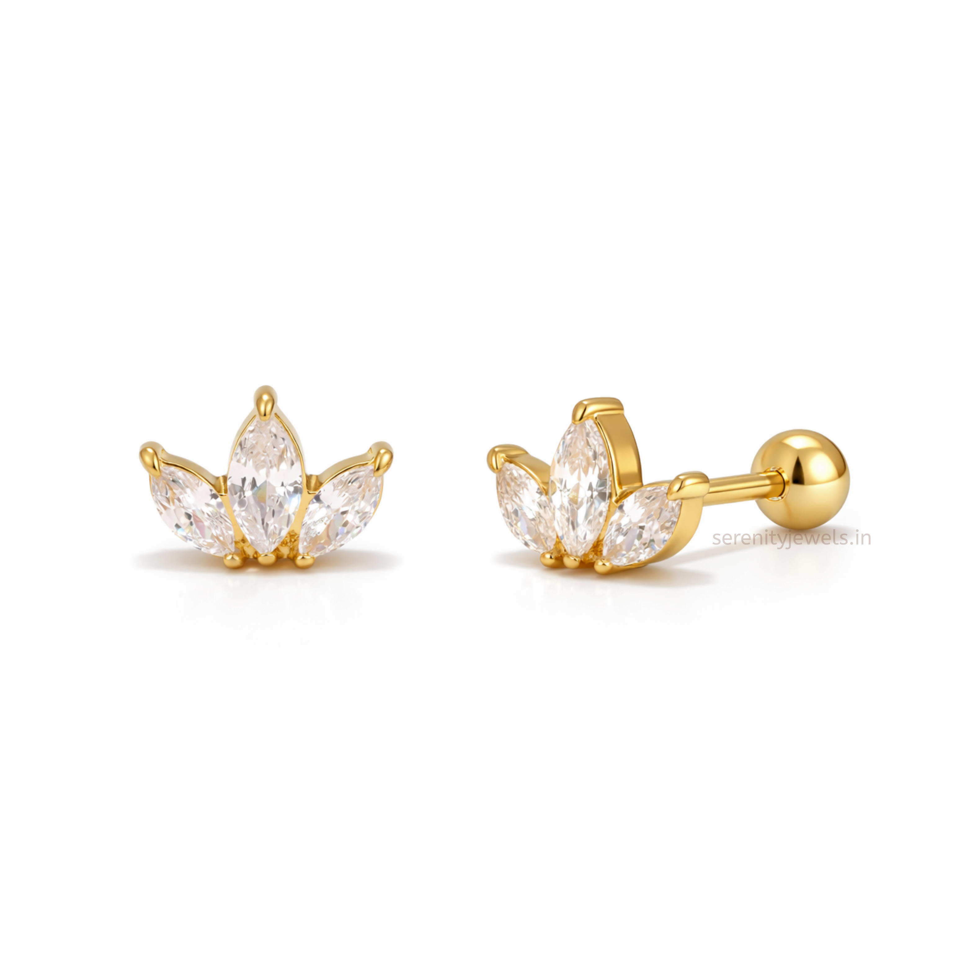 Aurelia Lotus Ball Studs - PAIR