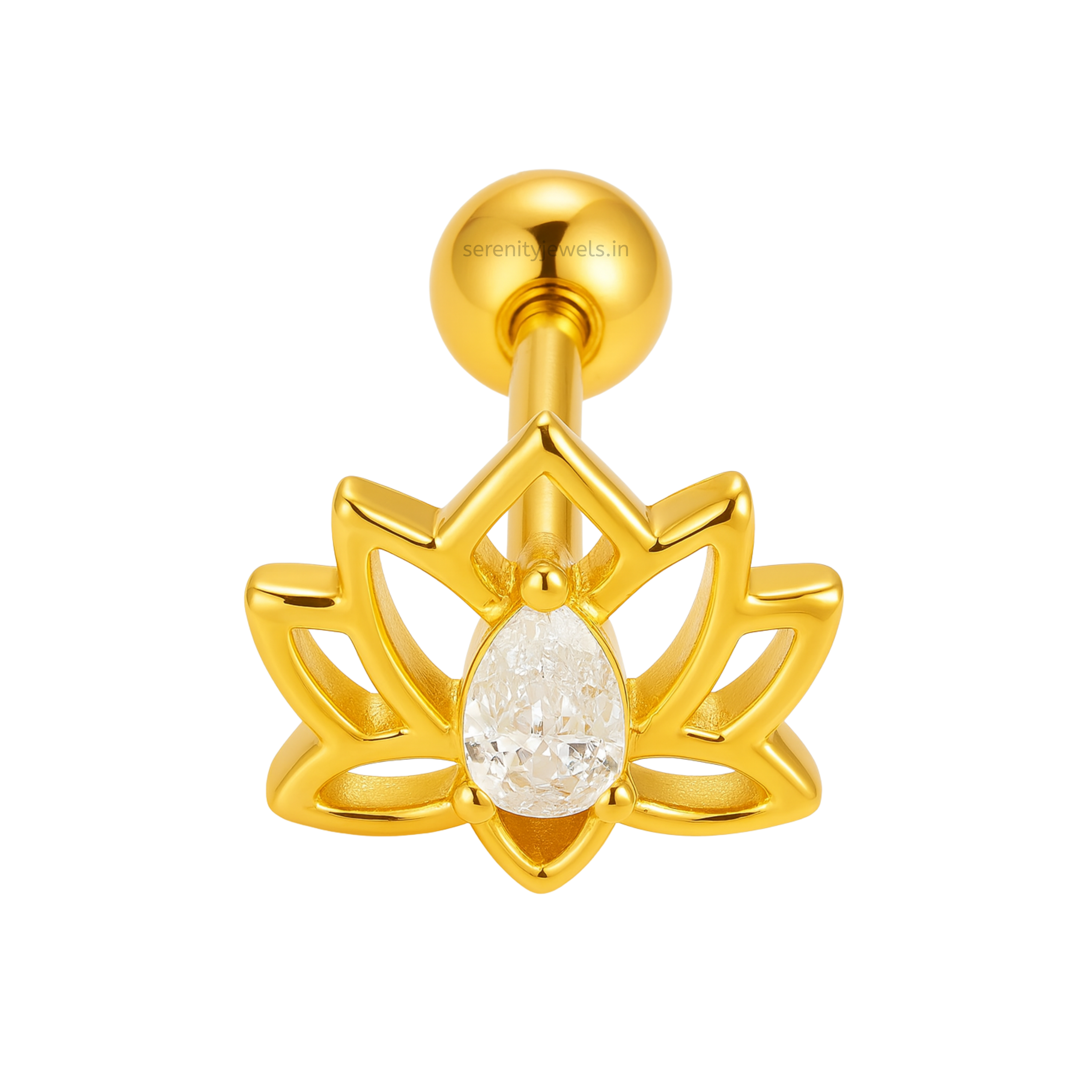 Lotus Pear Studs - PAIR