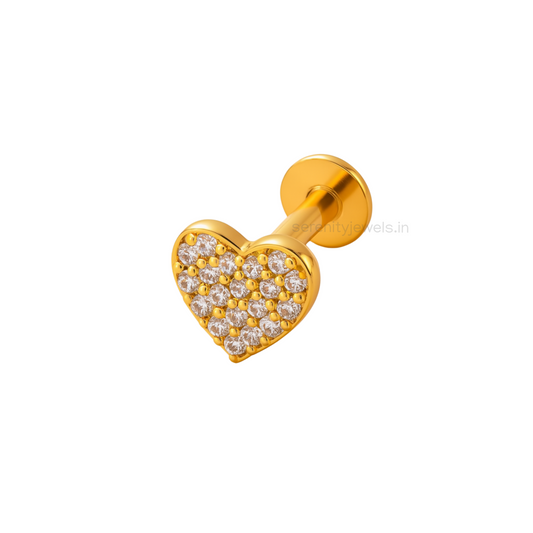 Passion Heart Flat Studs - PAIR