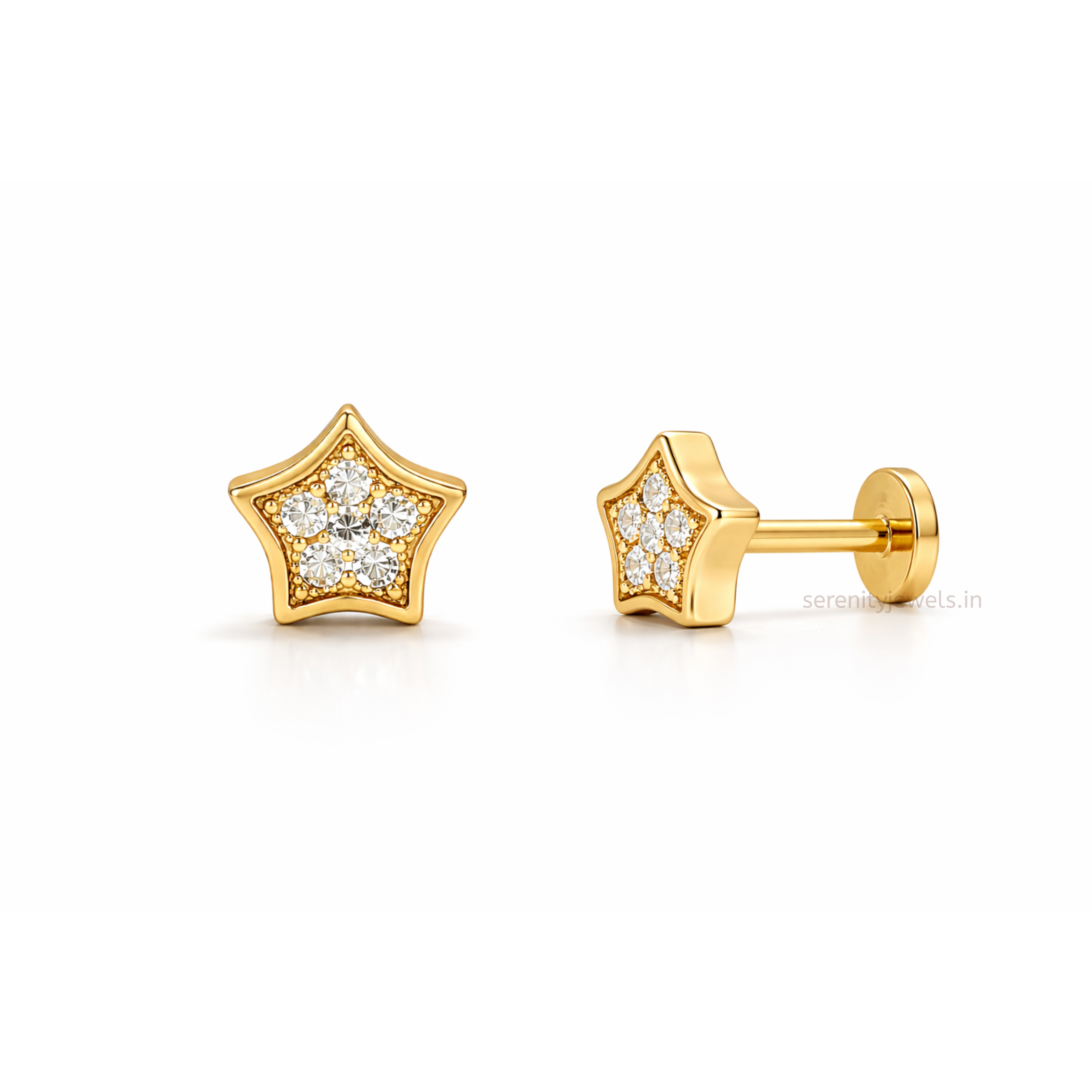 Luna Flat Studs - PAIR