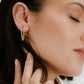 Marquise Solitaire Double Chain Piercing Studs - PAIR
