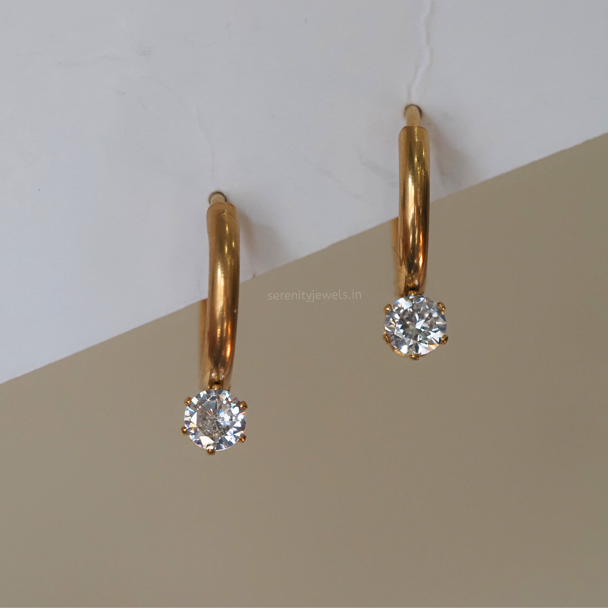 Myra Solitaire Hoops - PAIR