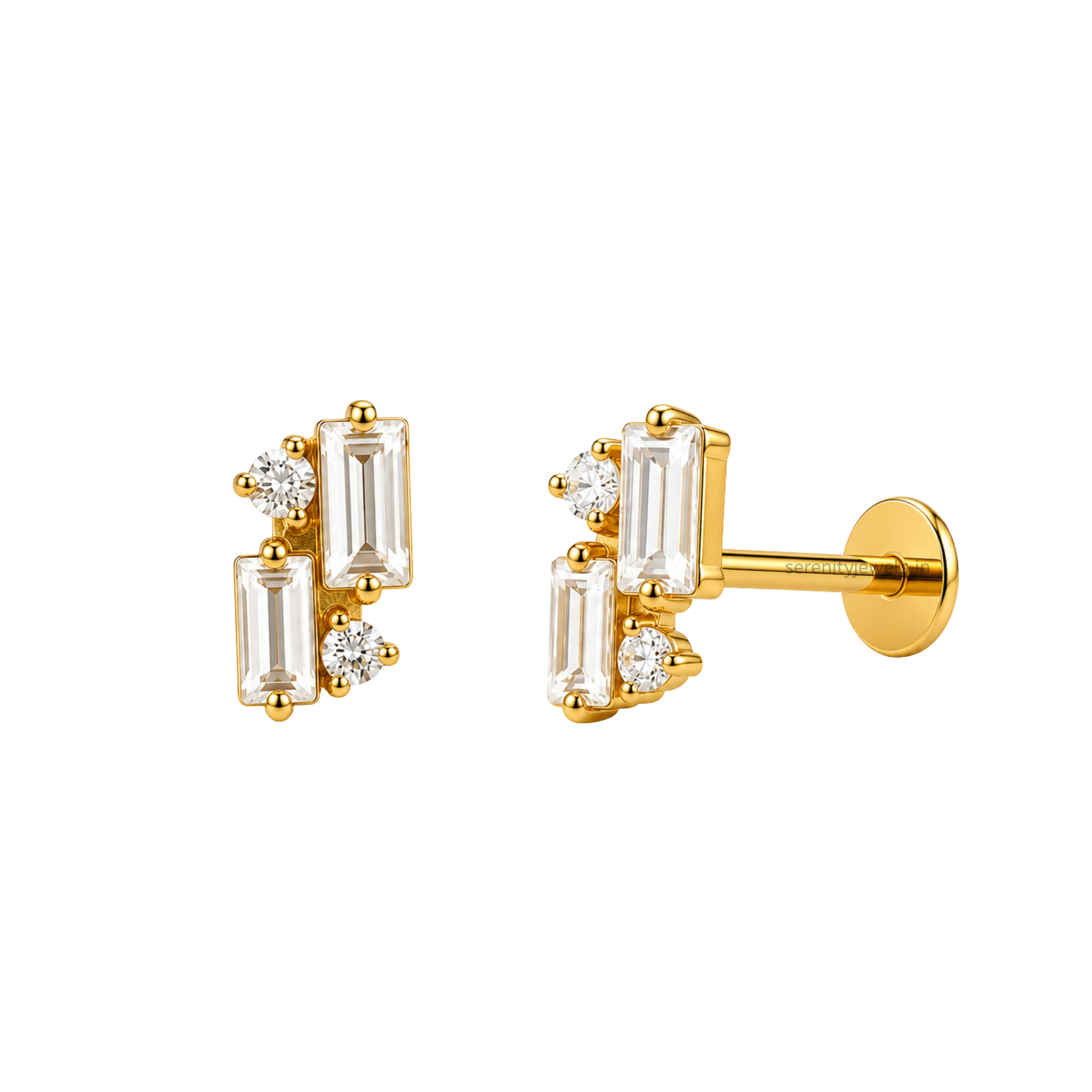 Mosaic Flat Studs - PAIR