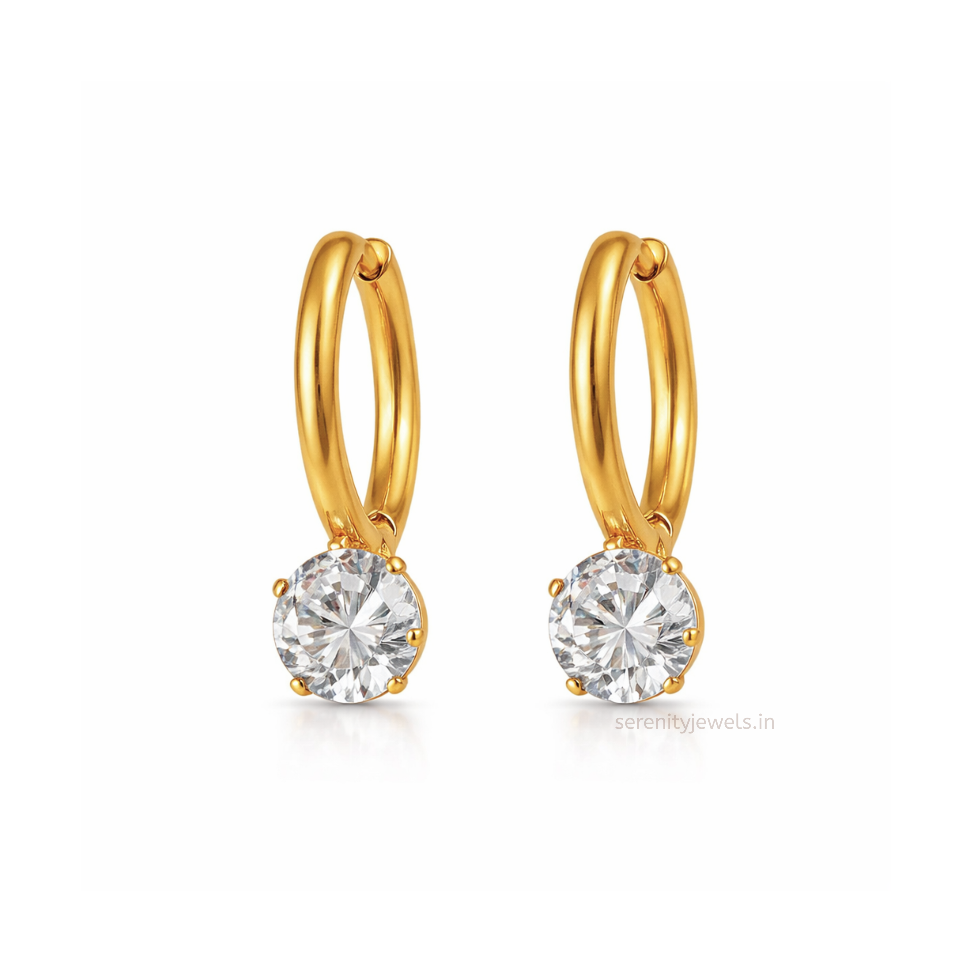 Myra Solitaire Hoops - PAIR