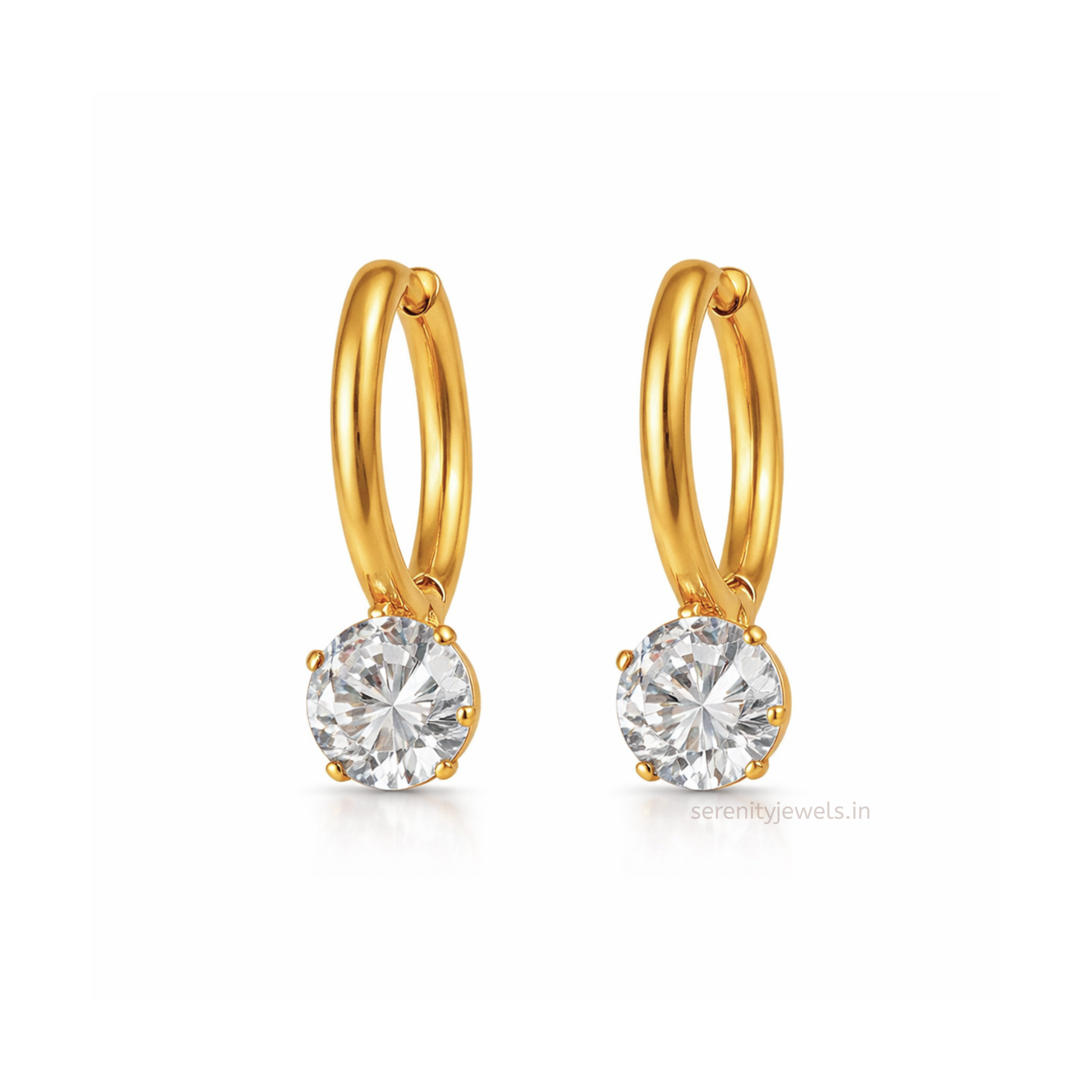 Myra Solitaire Hoops - PAIR