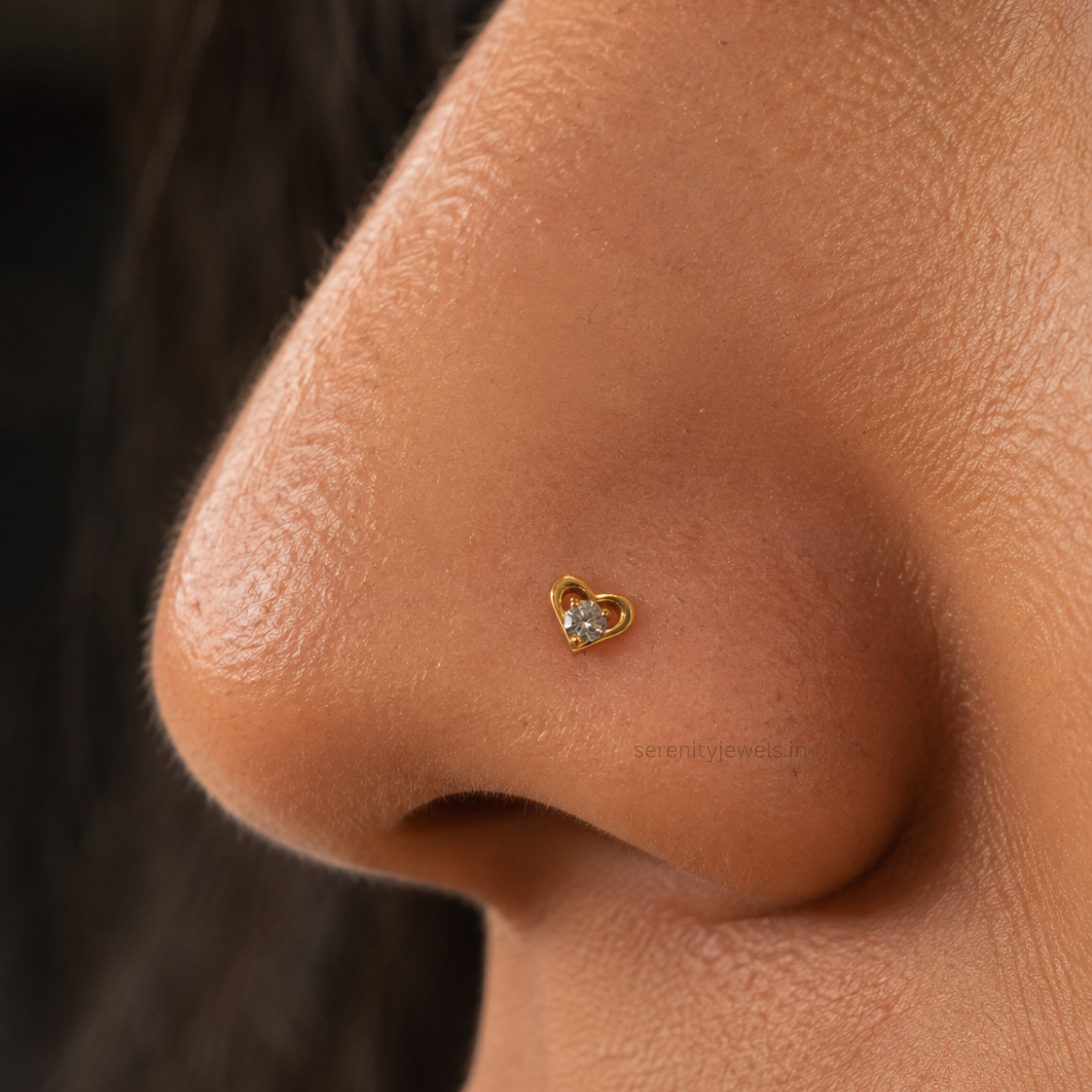 Heart Glow Nose Stud - SINGLE