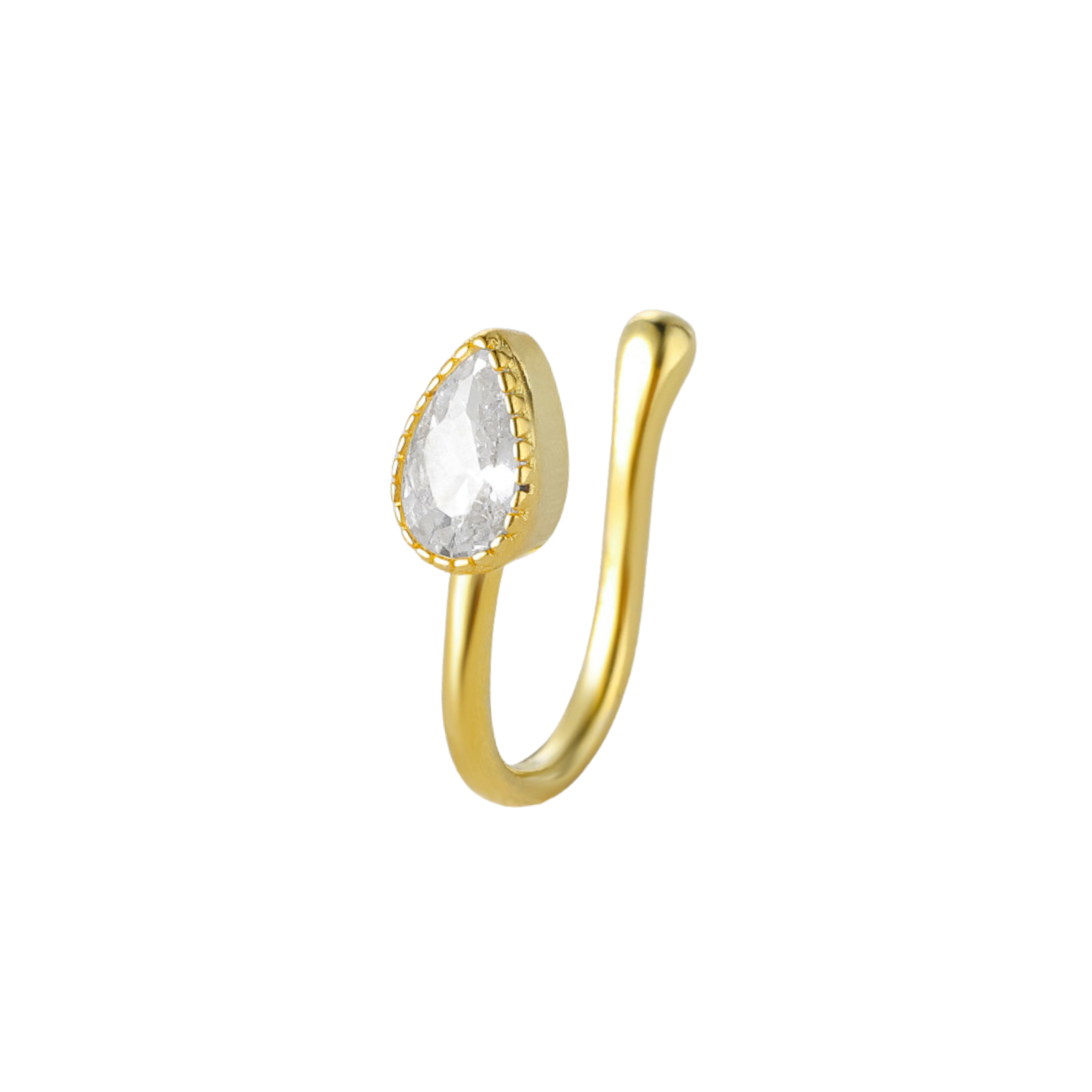 Silver 925 Pear Nose Pin