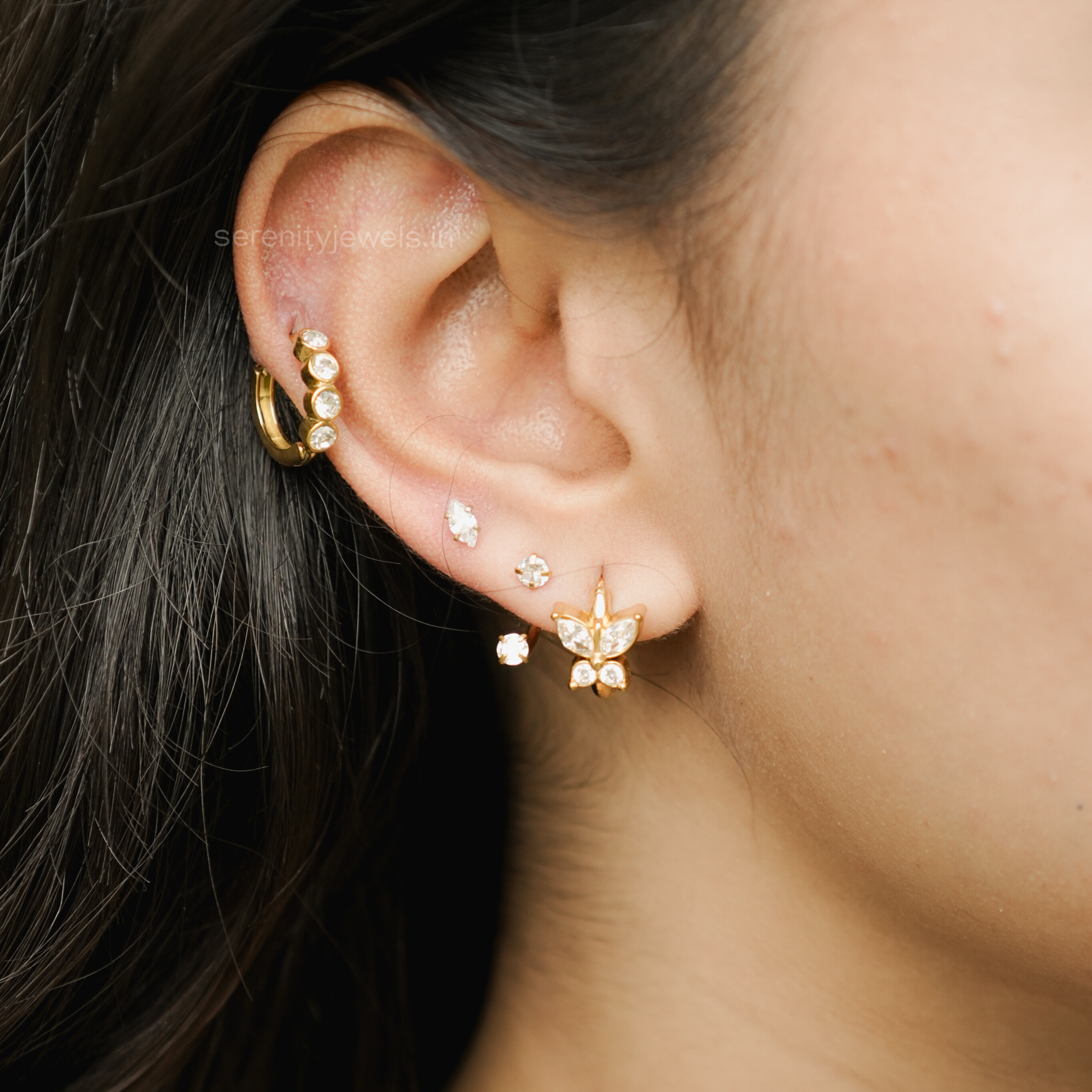 Butterfly Ear Hoops