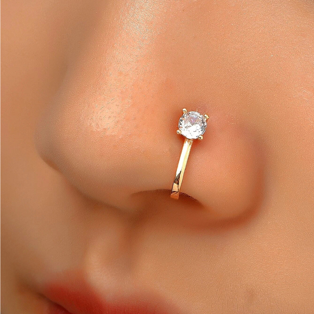 Silver 925 Solitaire Nose Pin
