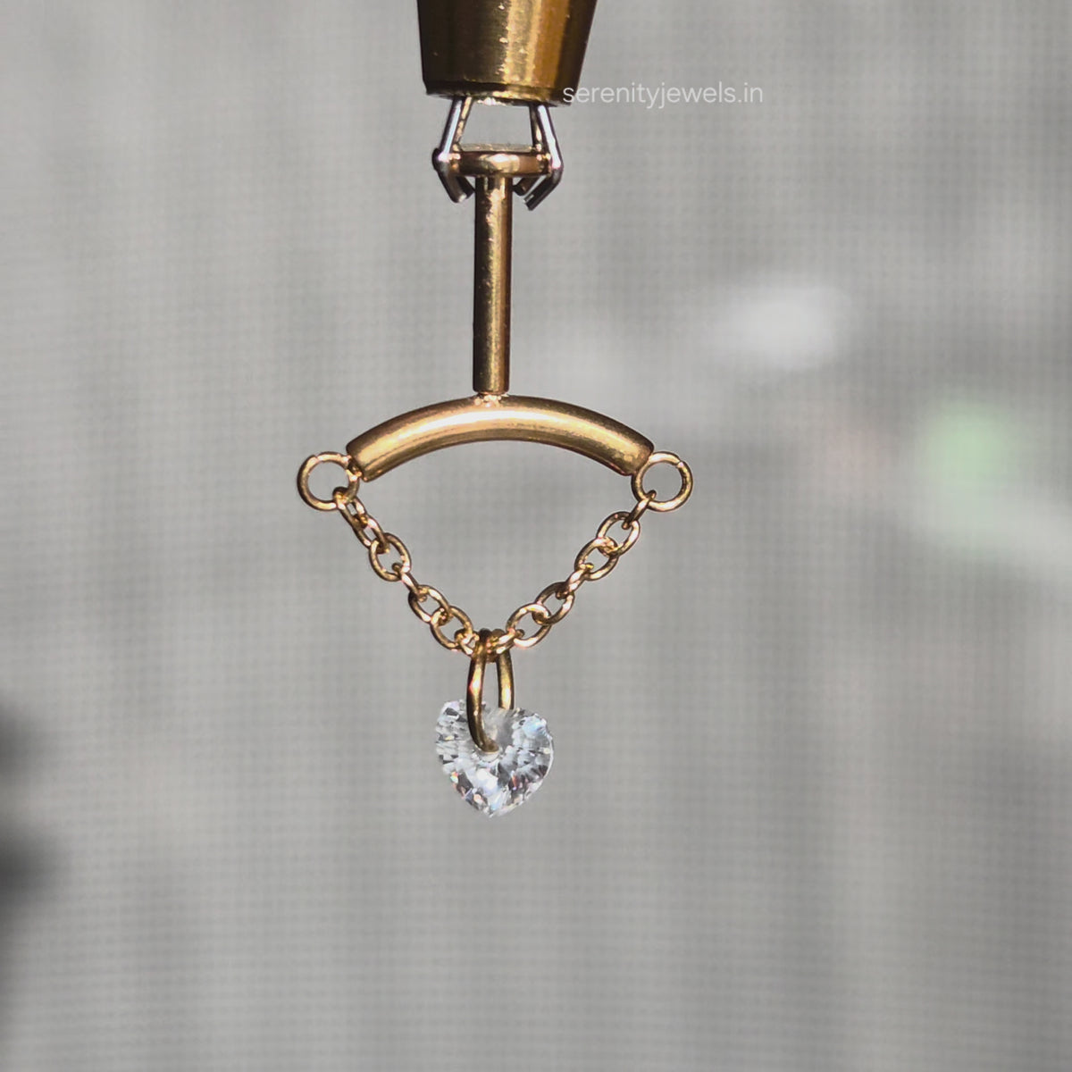 Heart Hanging Bugadi Studs - PAIR
