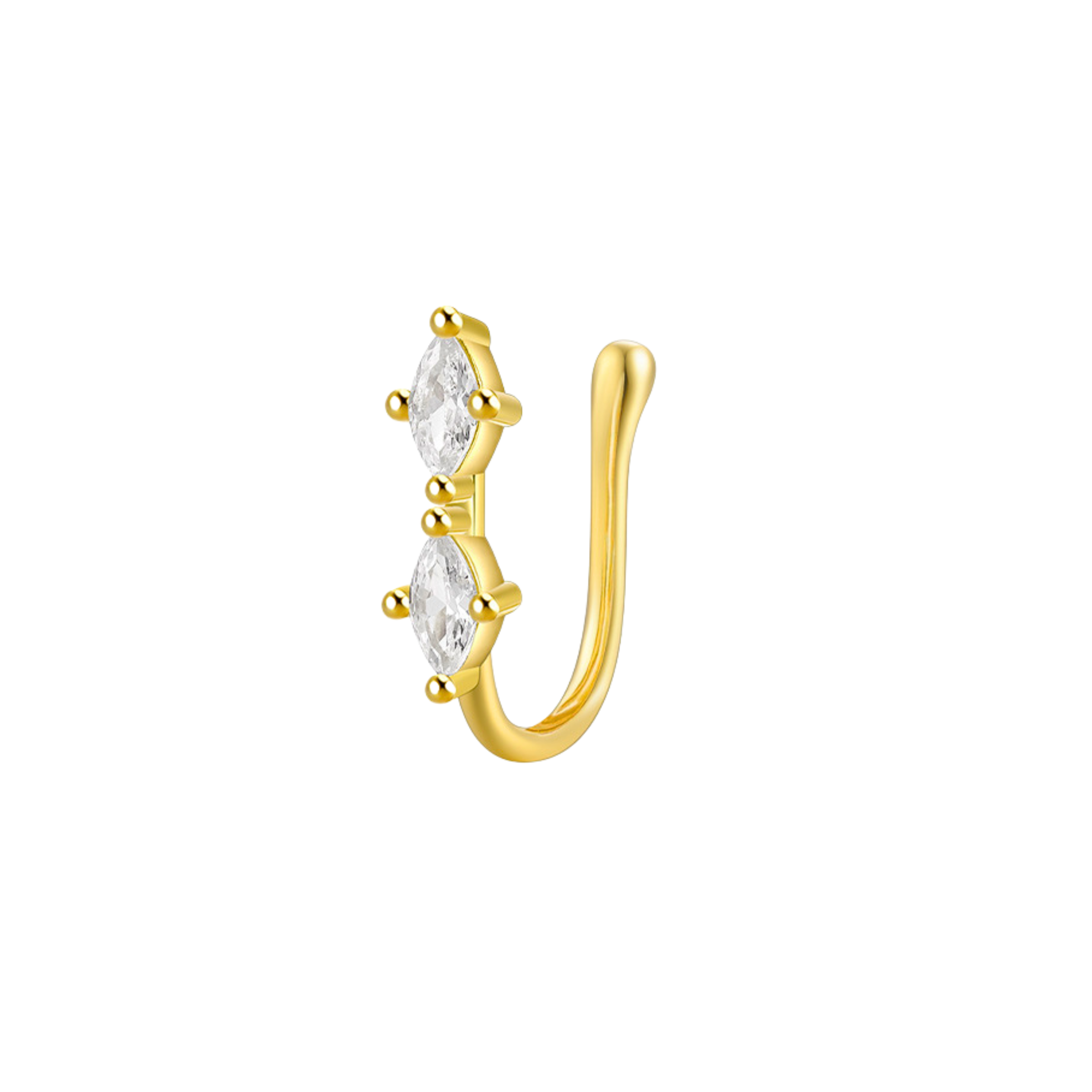 Silver 925 Rhombus Nose Pin