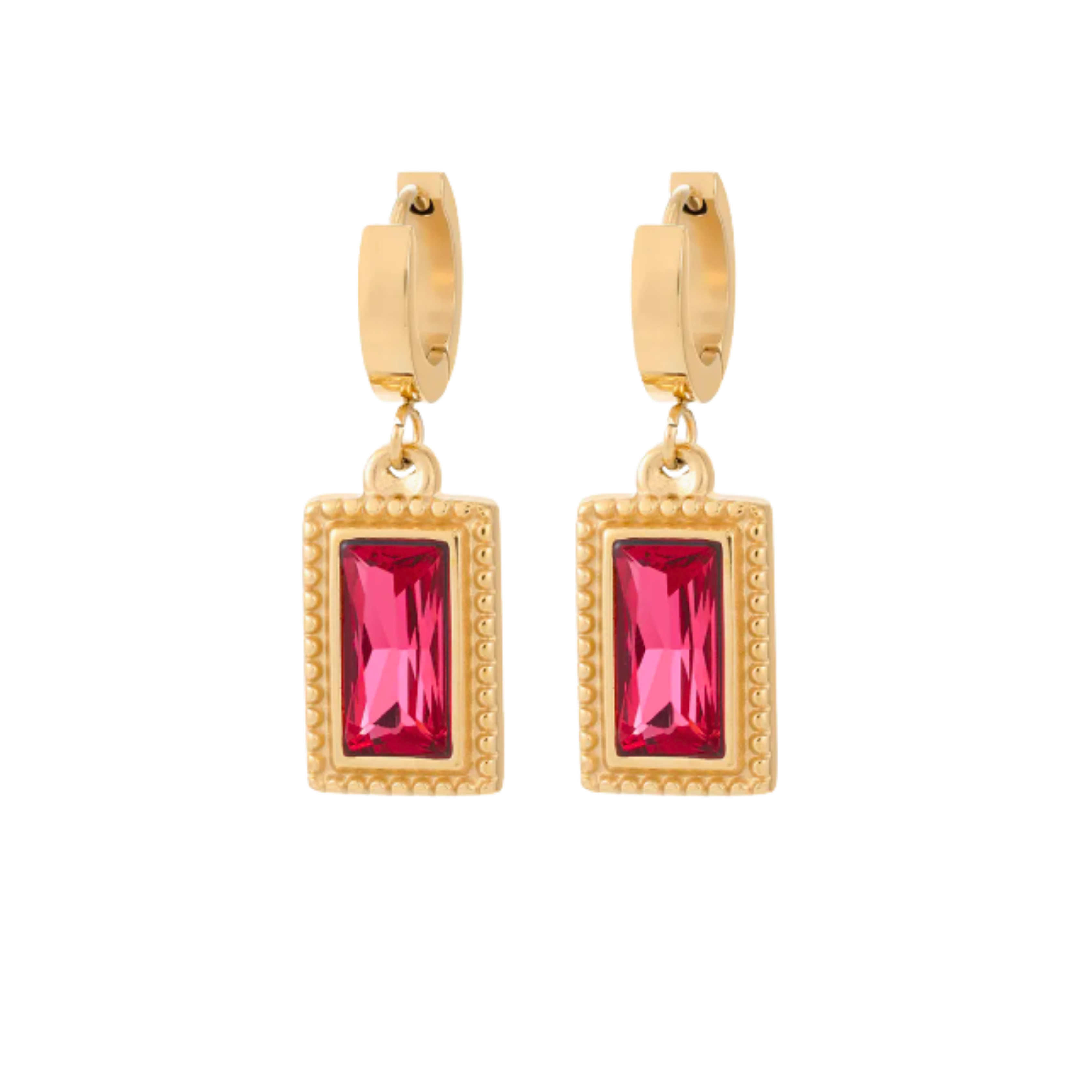 Royal Ruby Drop Hoops