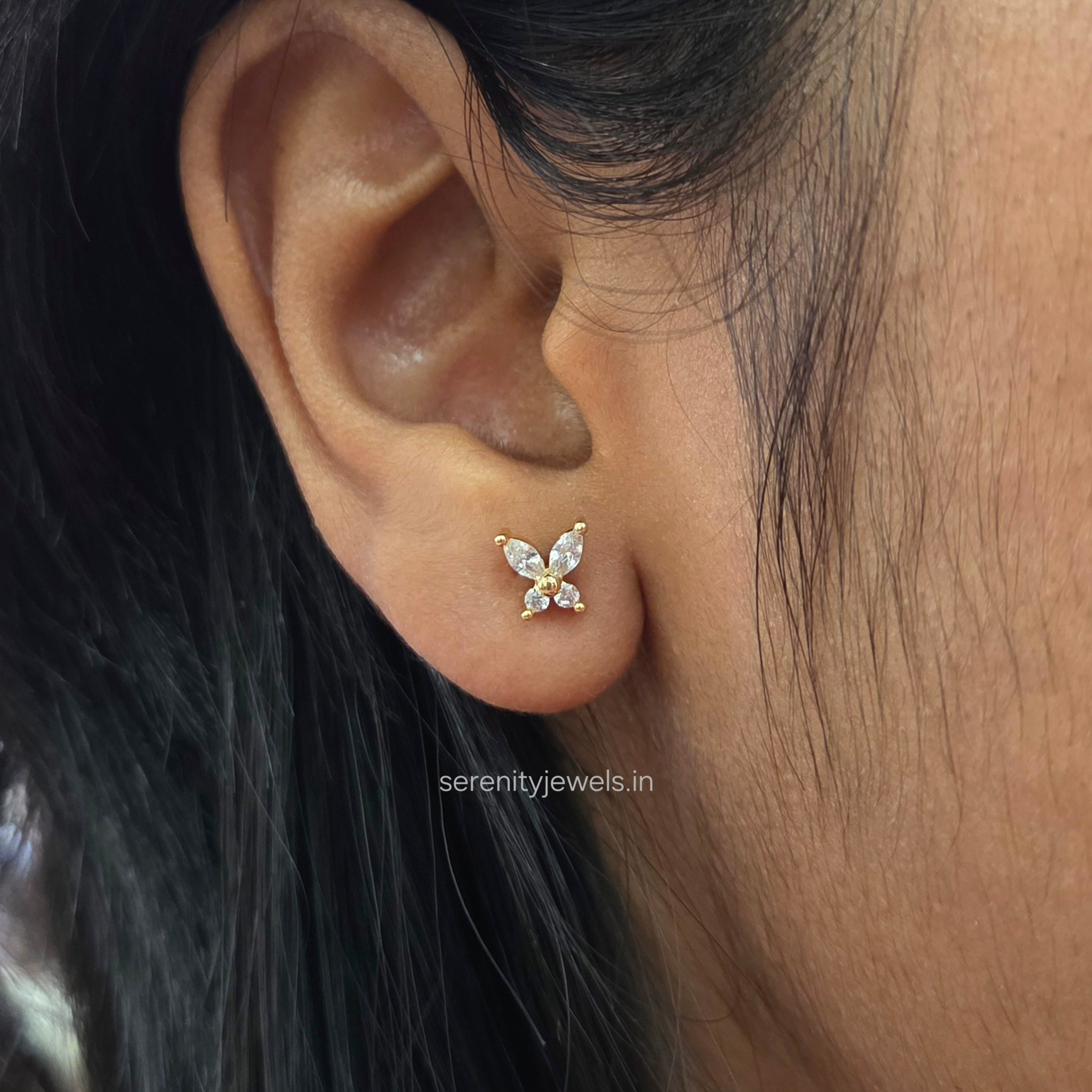 Glasswing Butterfly Studs - Pair