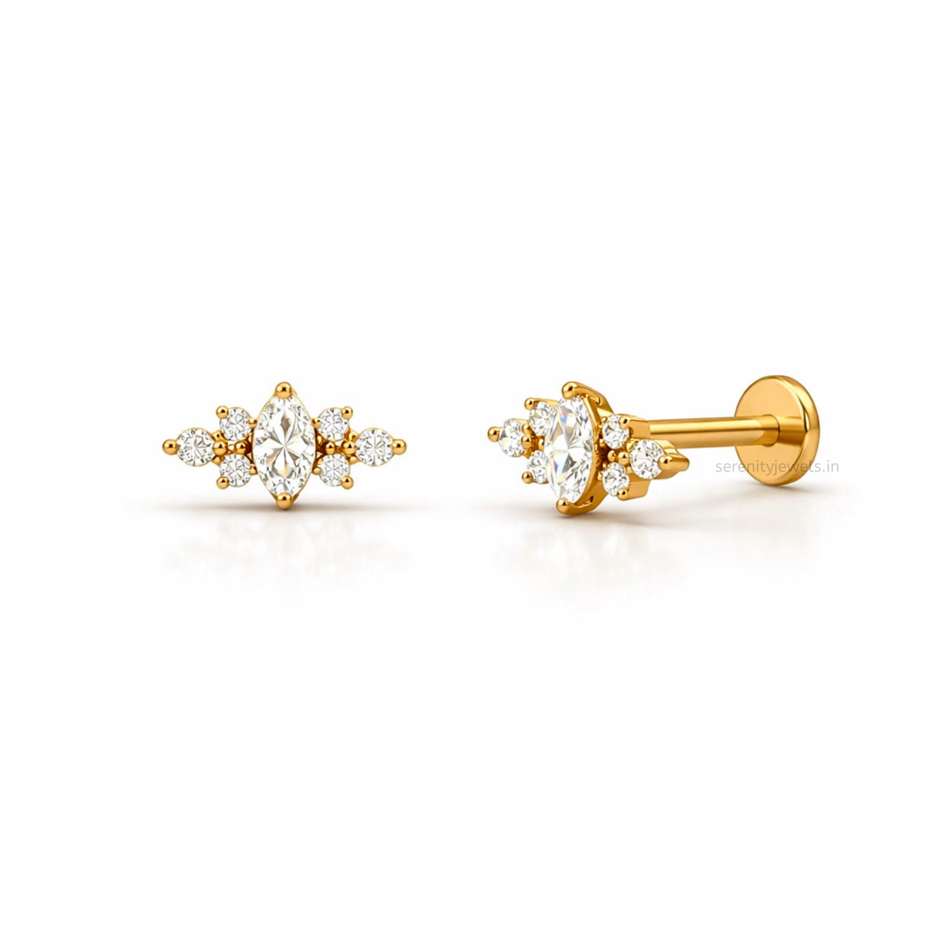 Siarra Flat Studs - PAIR