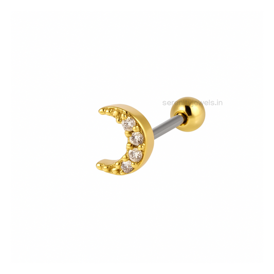 Small crescent moon studs - Pair