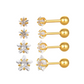 Solitaire Star Studs - PAIR