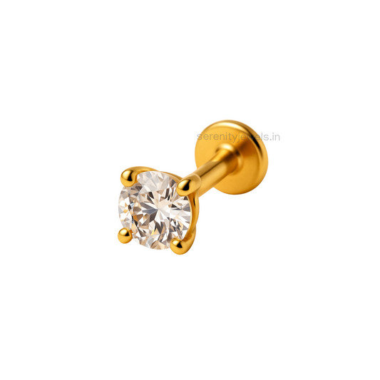 Solitaire Flat Studs - PAIR
