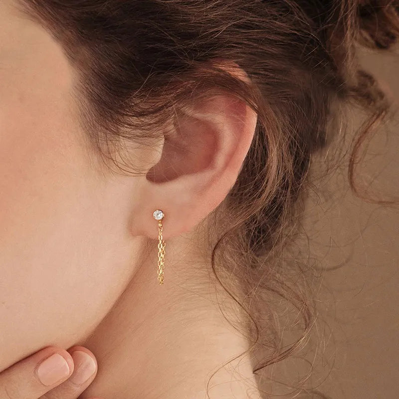 solitaire drop earrings