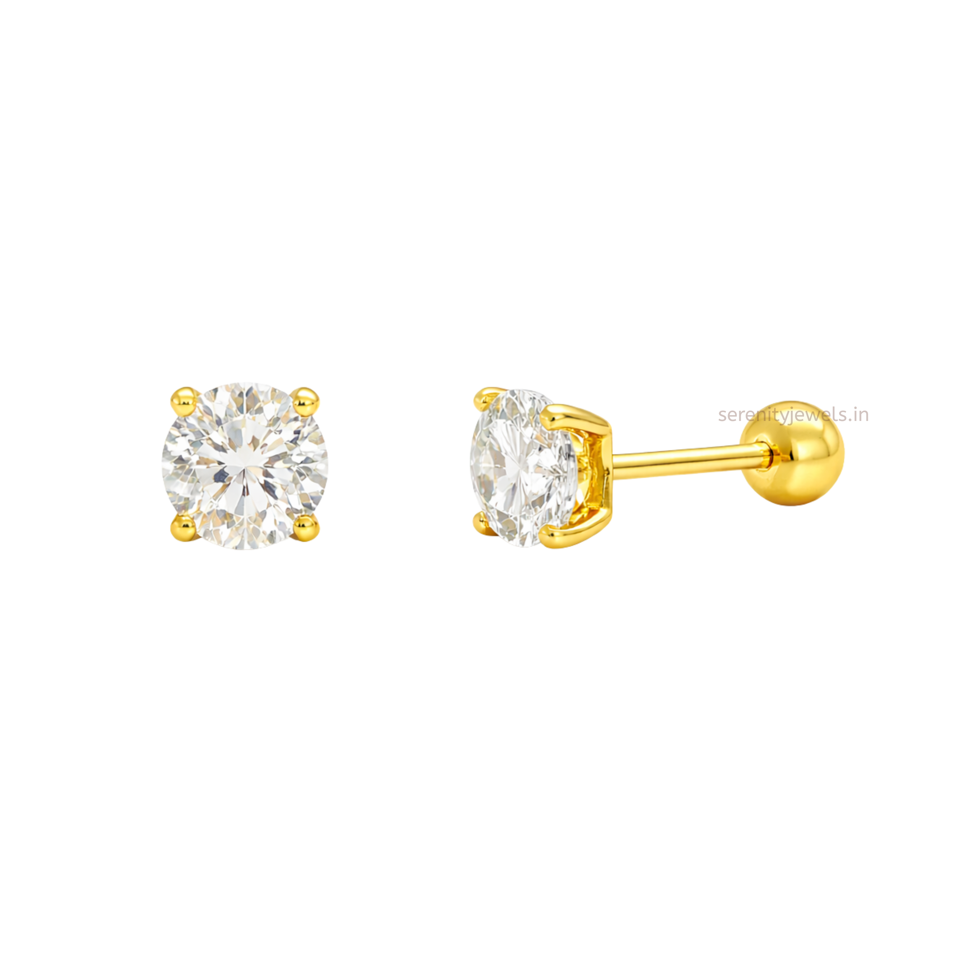 Iconic Solitaire Ball Studs - PAIR