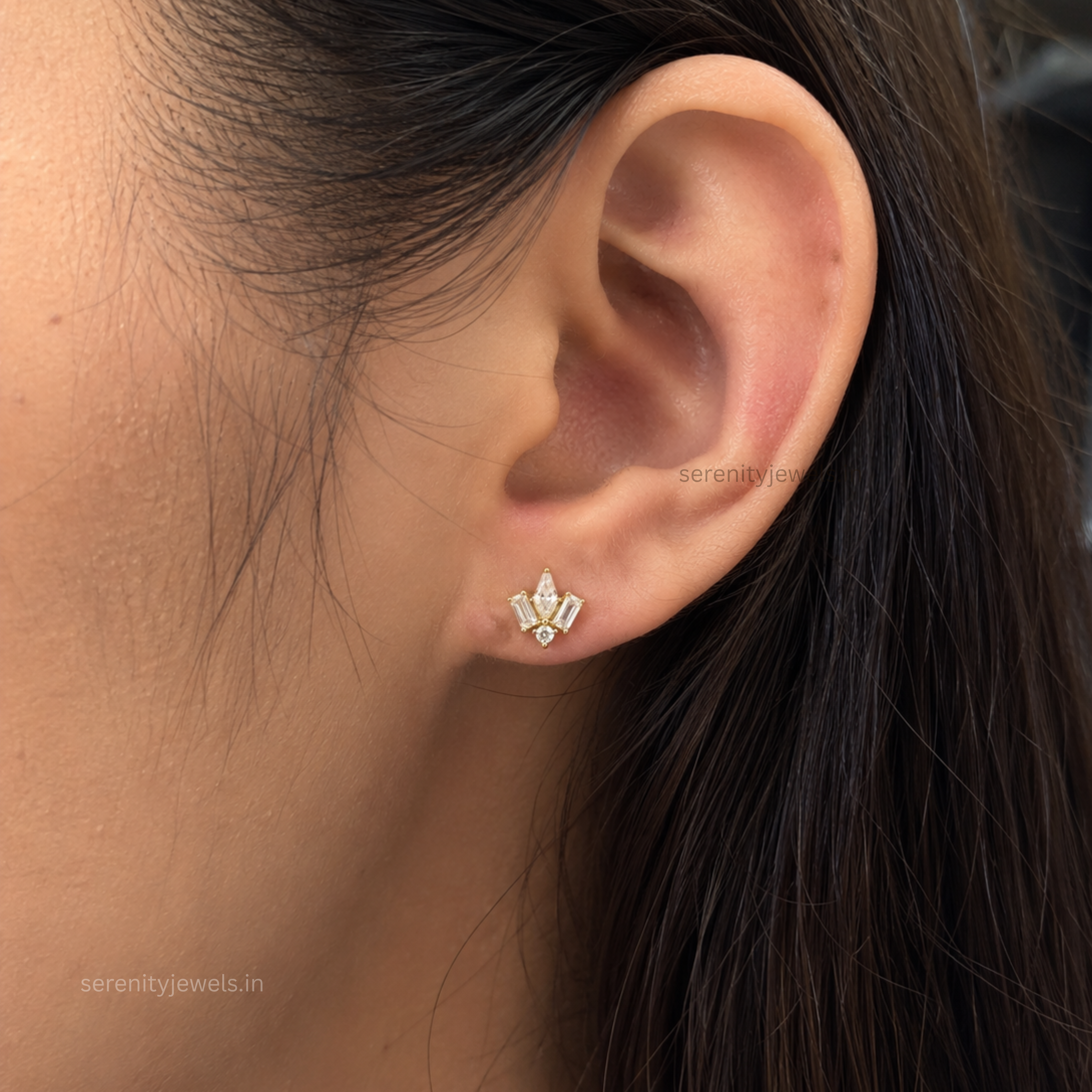 Spades Flat Studs - PAIR