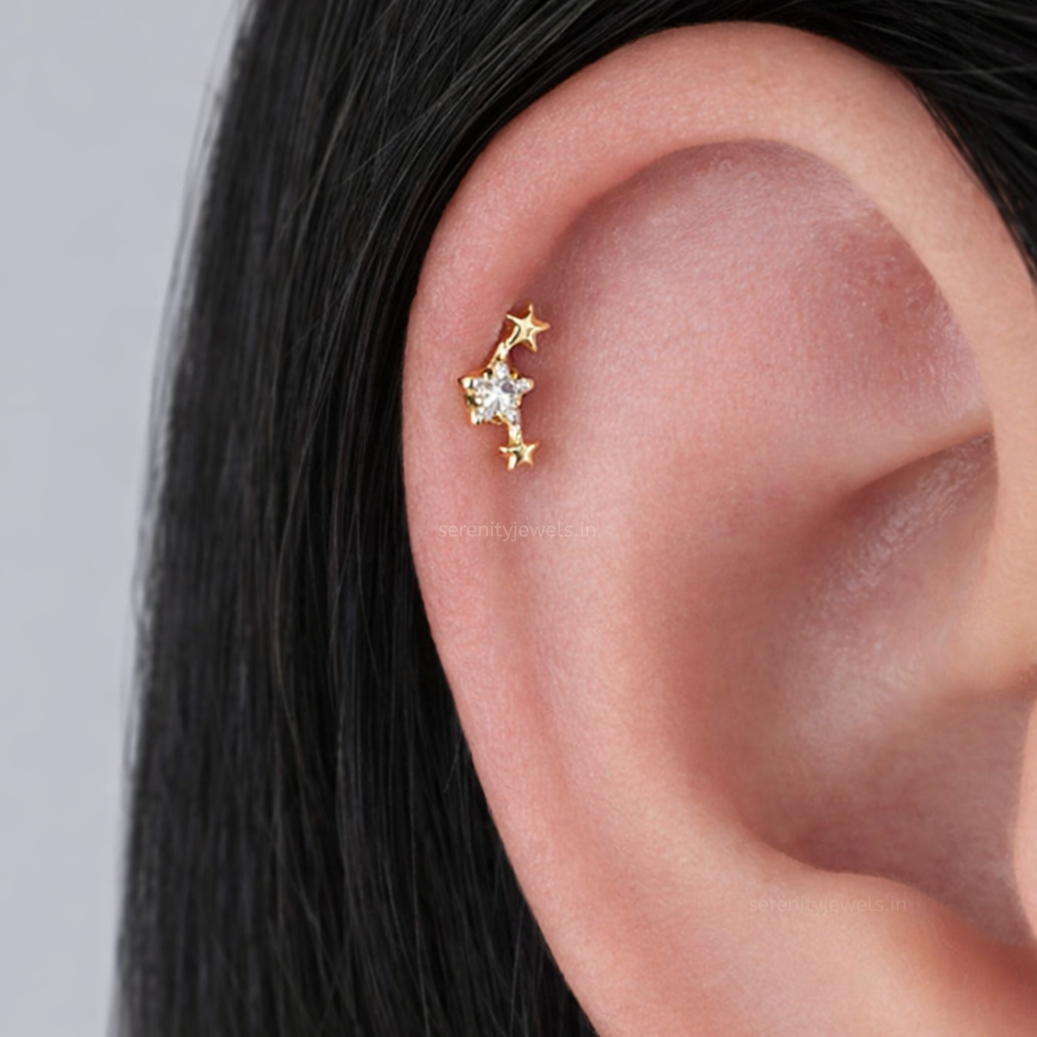 Star Flake Flat Studs - PAIR