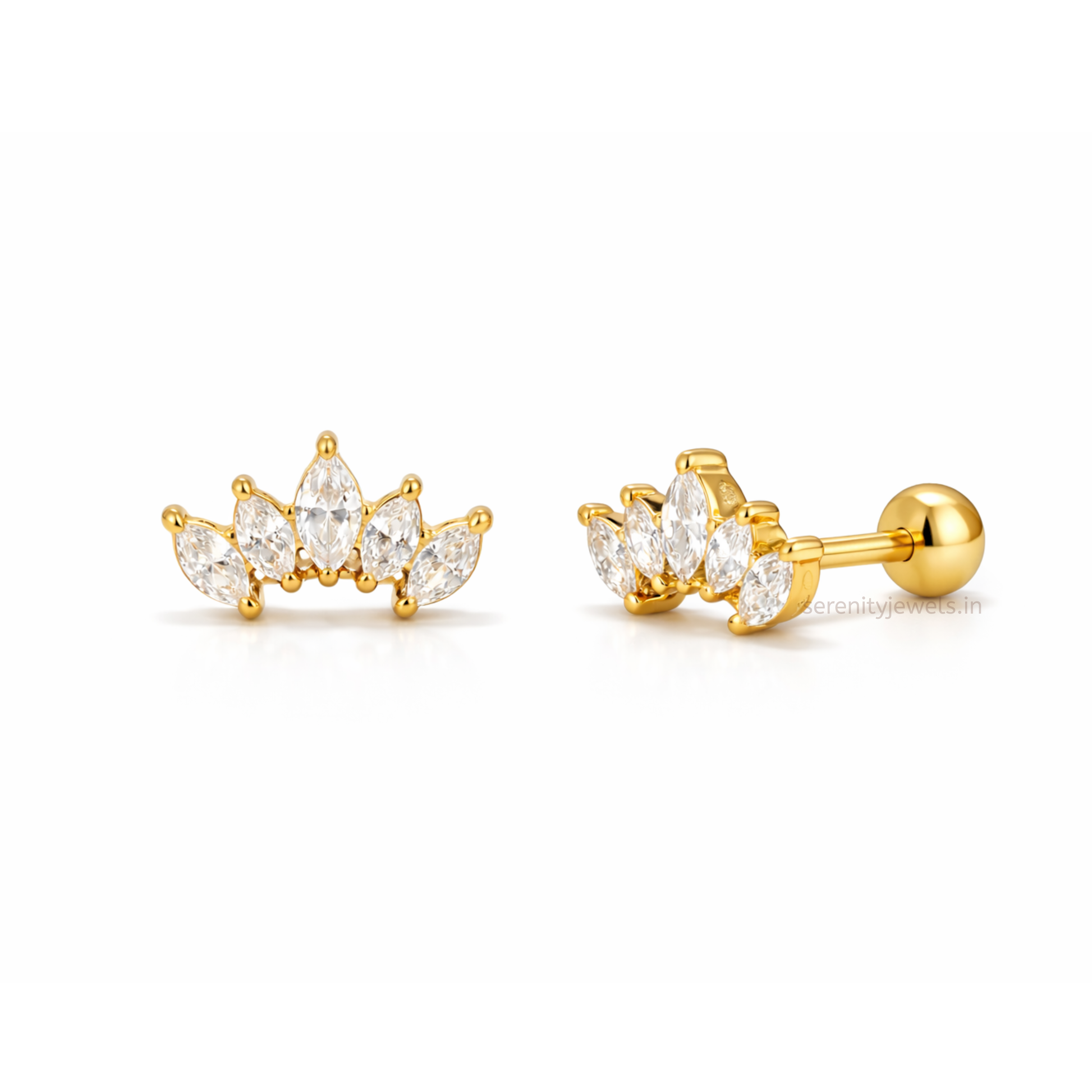 Bloom Crest Ball Studs - PAIR