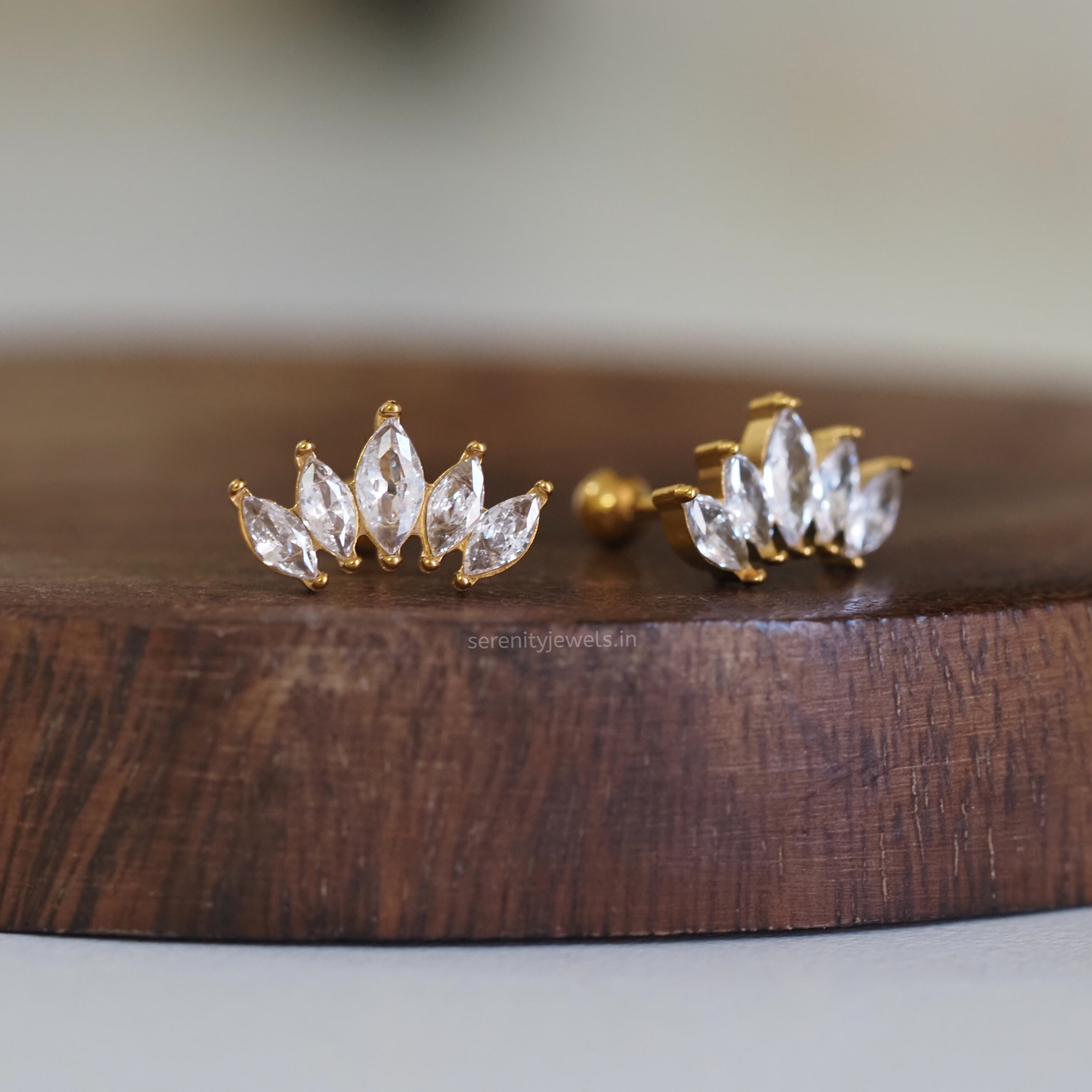 Bloom Crest Ball Studs - PAIR