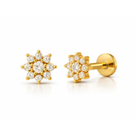 Sunflower Flat Studs - PAIR