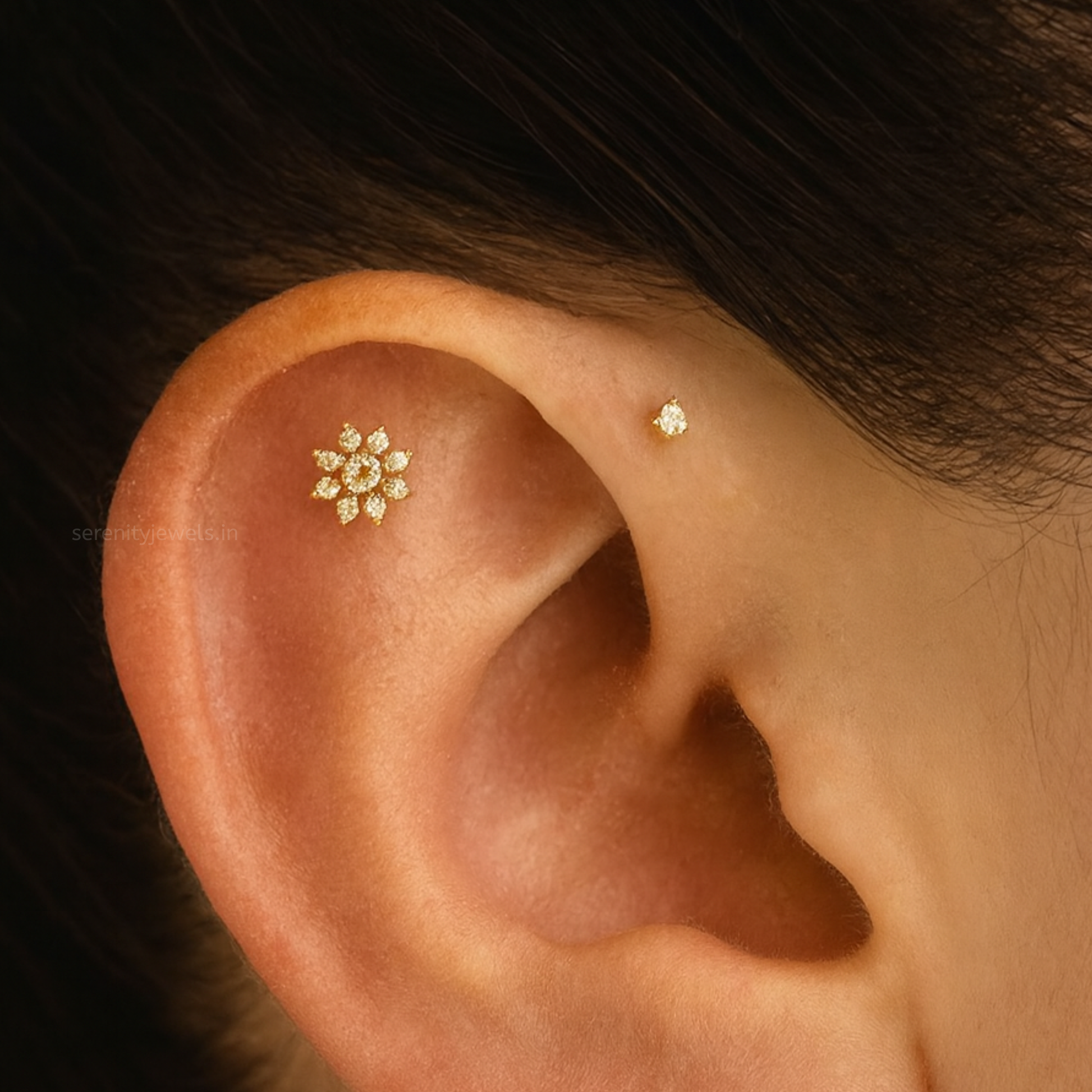 Sunflower studs - Pair