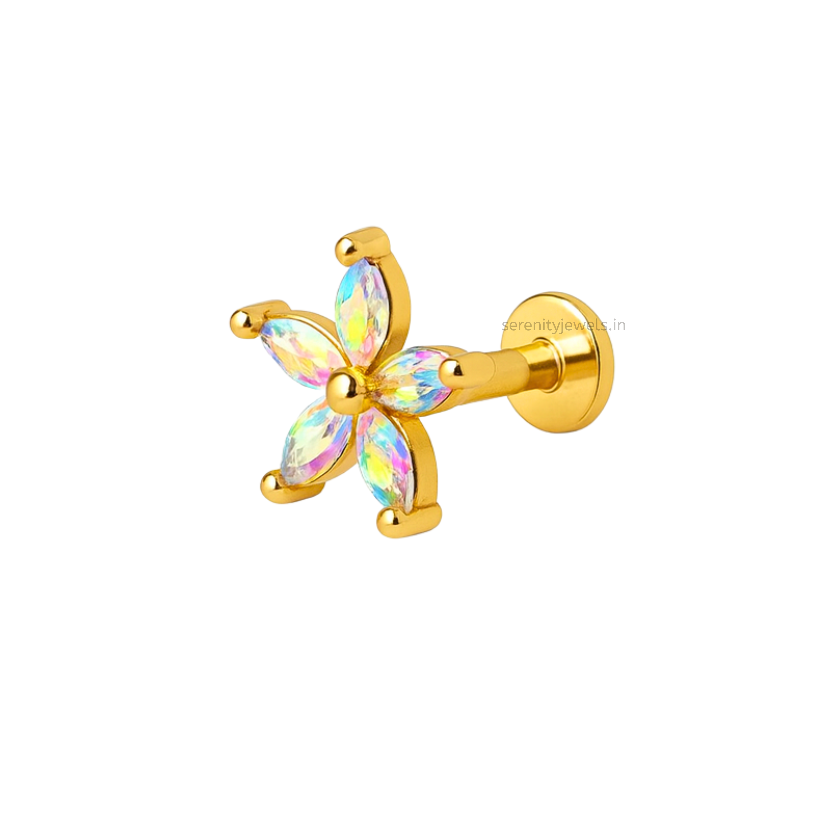 Sylora Flower Flat Studs - PAIR